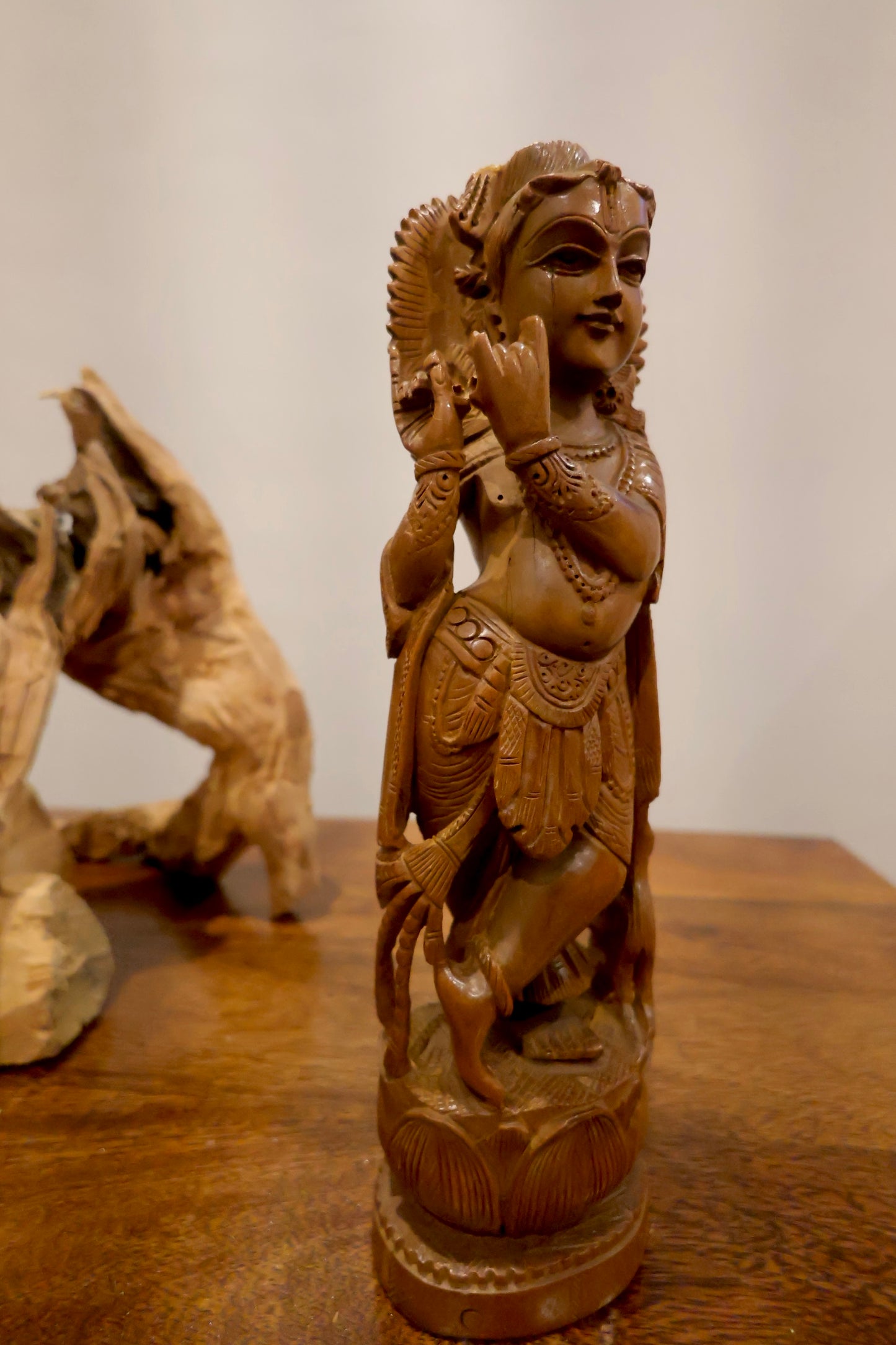 Vintage Sandalwood Baby Krishna