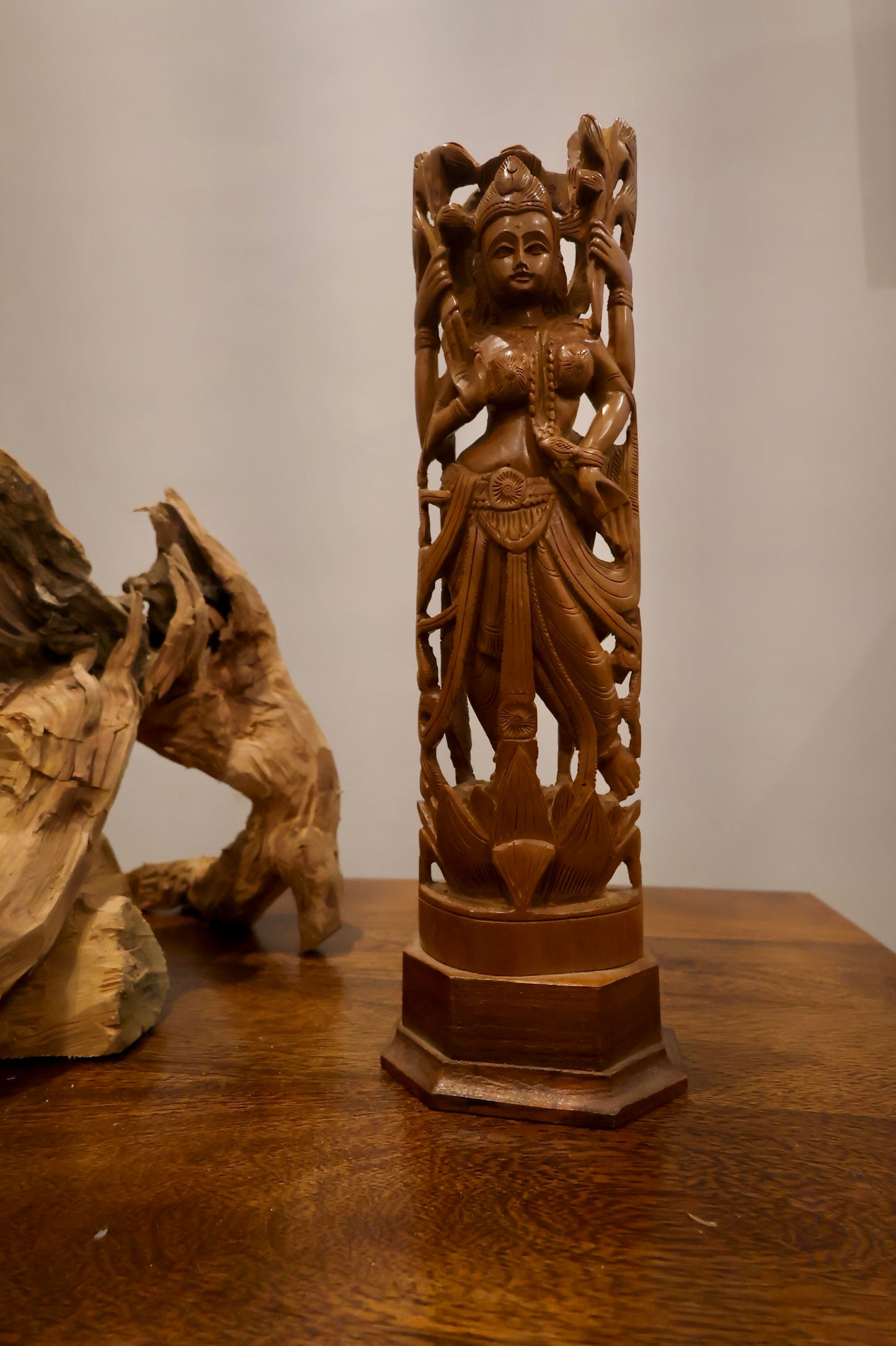 Vintage Sandalwood Laxmi Statue