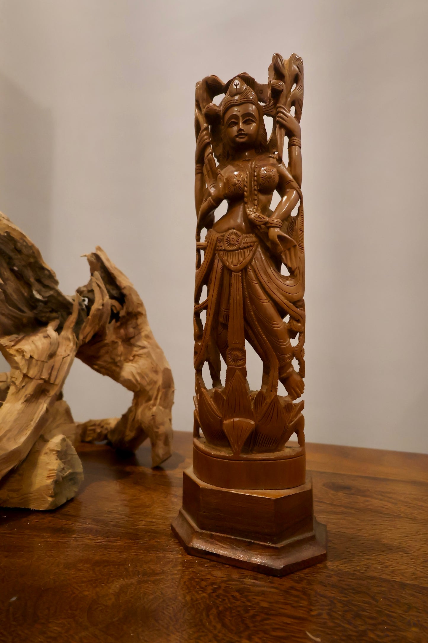 Vintage Sandalwood Laxmi Statue