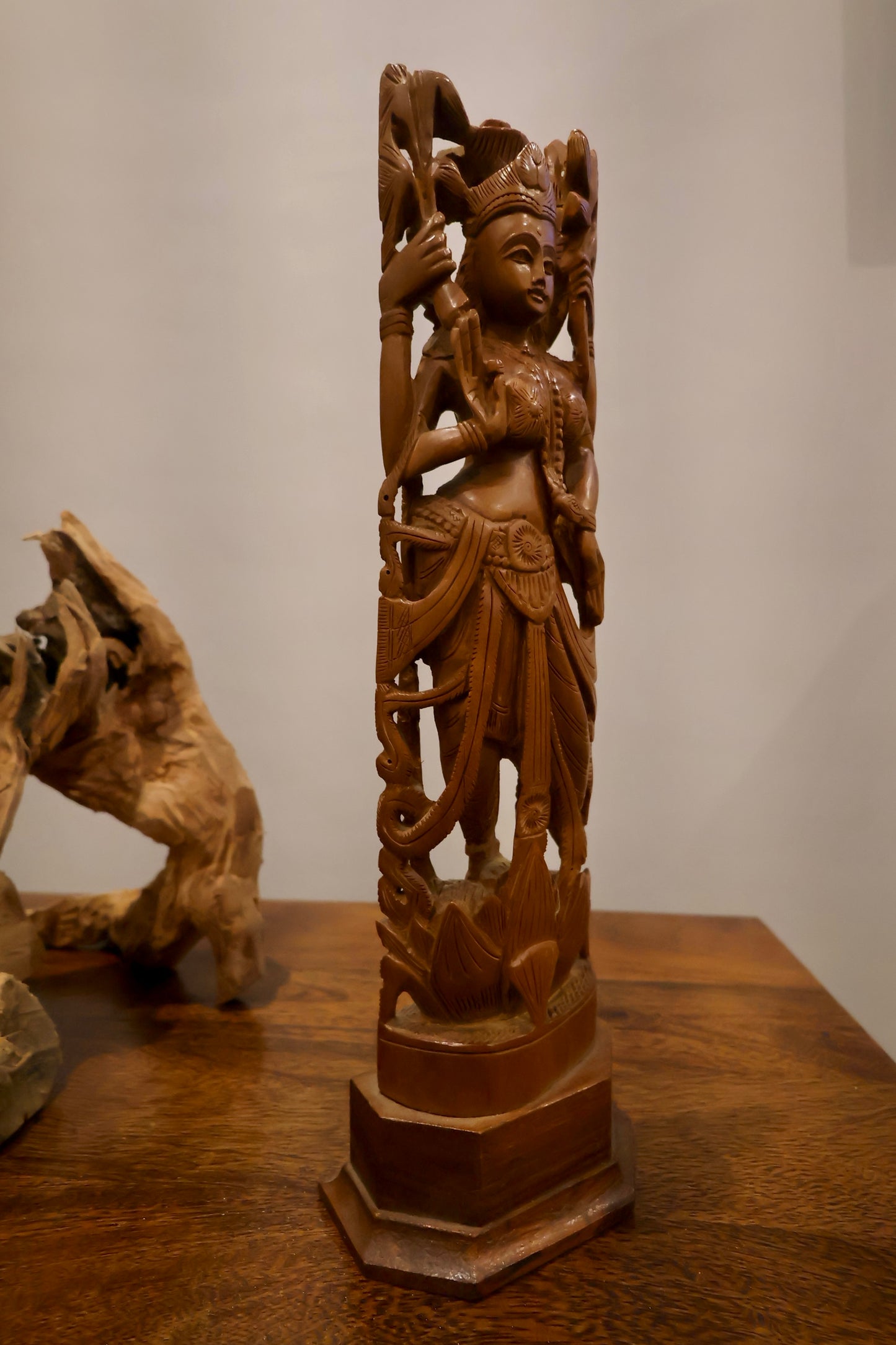 Vintage Sandalwood Laxmi Statue