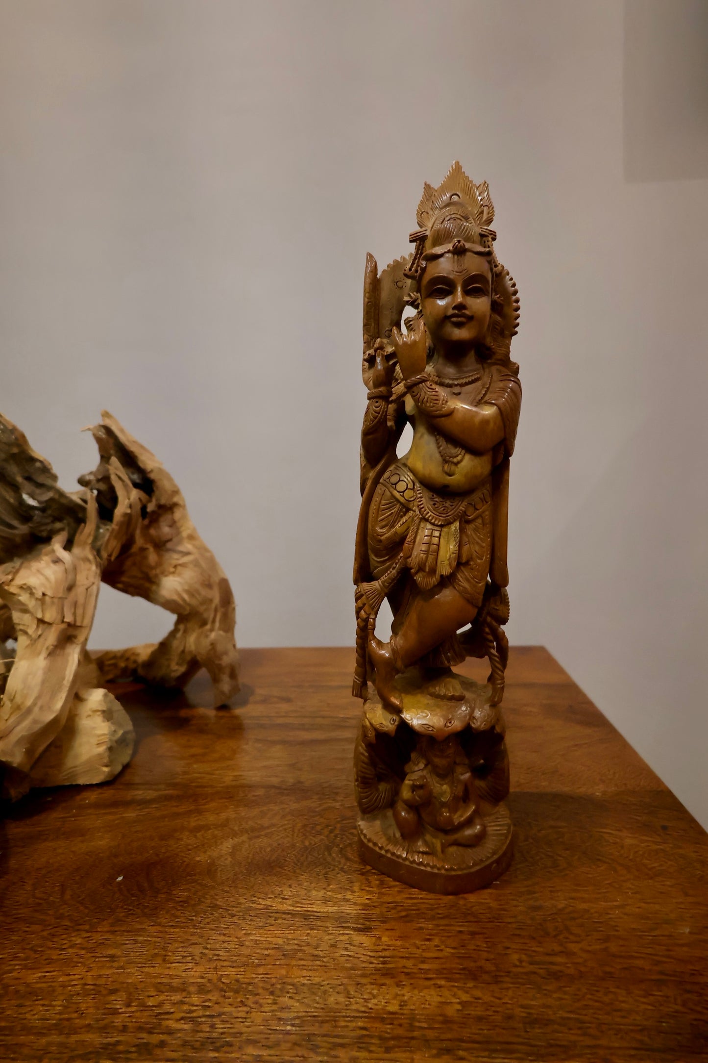 Vintage Sandalwood Dancing Baby Krishna