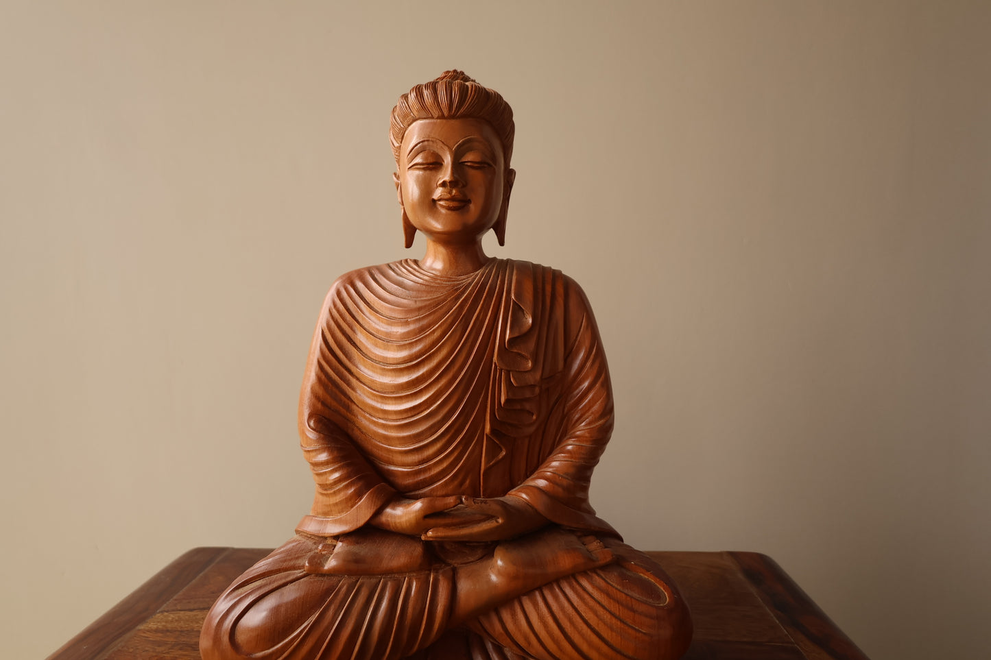 Sandalwood Beautifully Hand Carved Meditation Buddha Statue