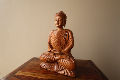 Sandalwood Beautifully Hand Carved Meditation Buddha Statue
