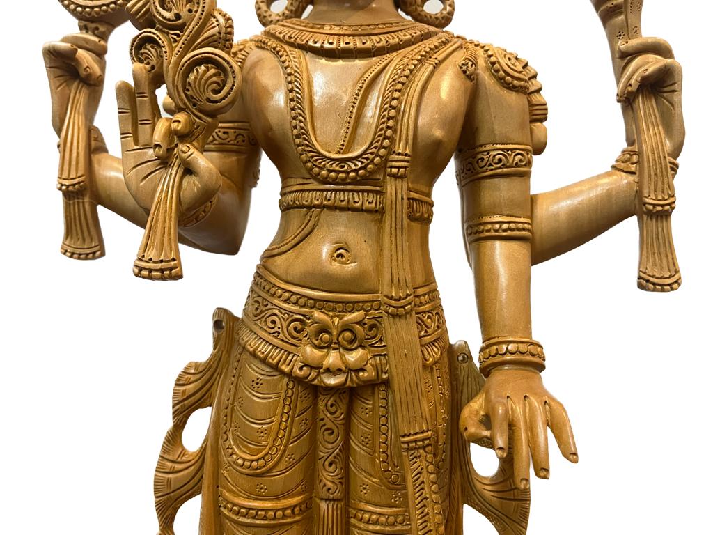 Wooden Fine Carved large Lord Vishnu