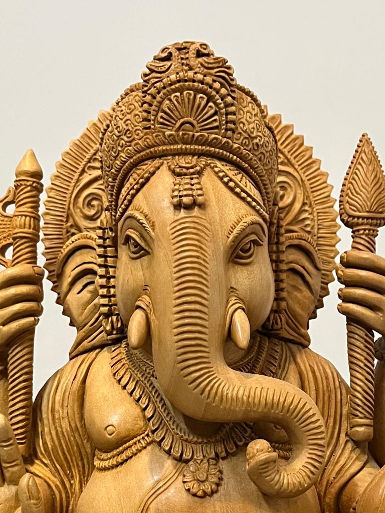 Wooden Carved GANESH DARBAR Statue