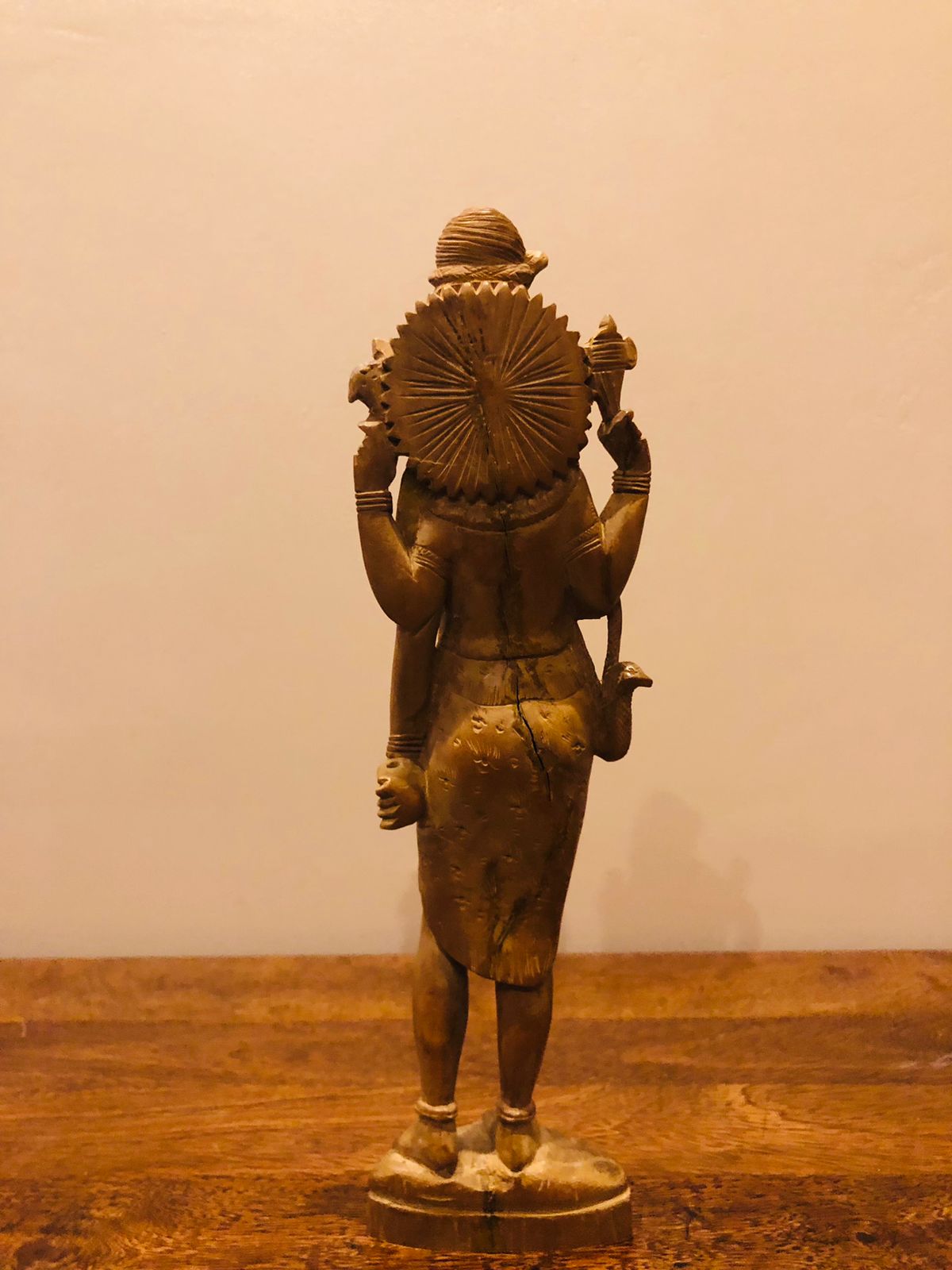 Sandalwood Vintage Shiva Standing Hand Carved Statue