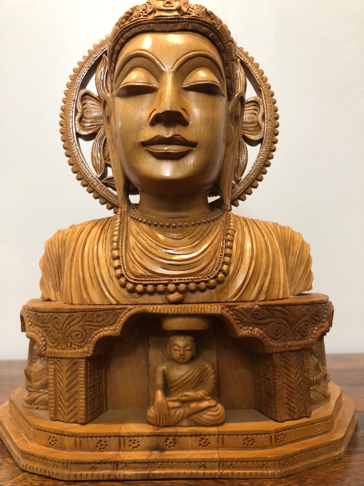 Wooden Fine Hand carved Buddha Bust statue