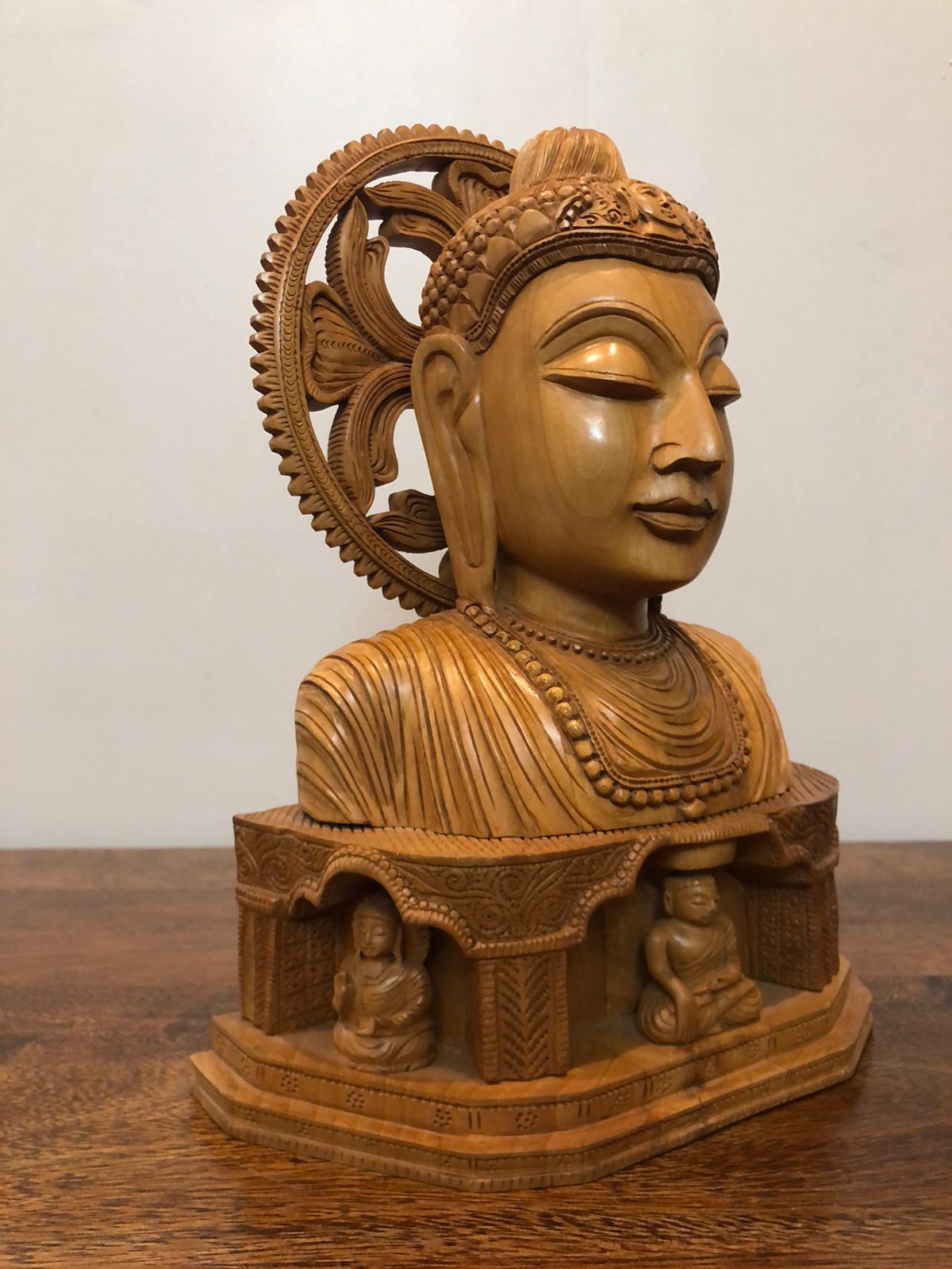 Wooden Fine Hand carved Buddha Bust statue