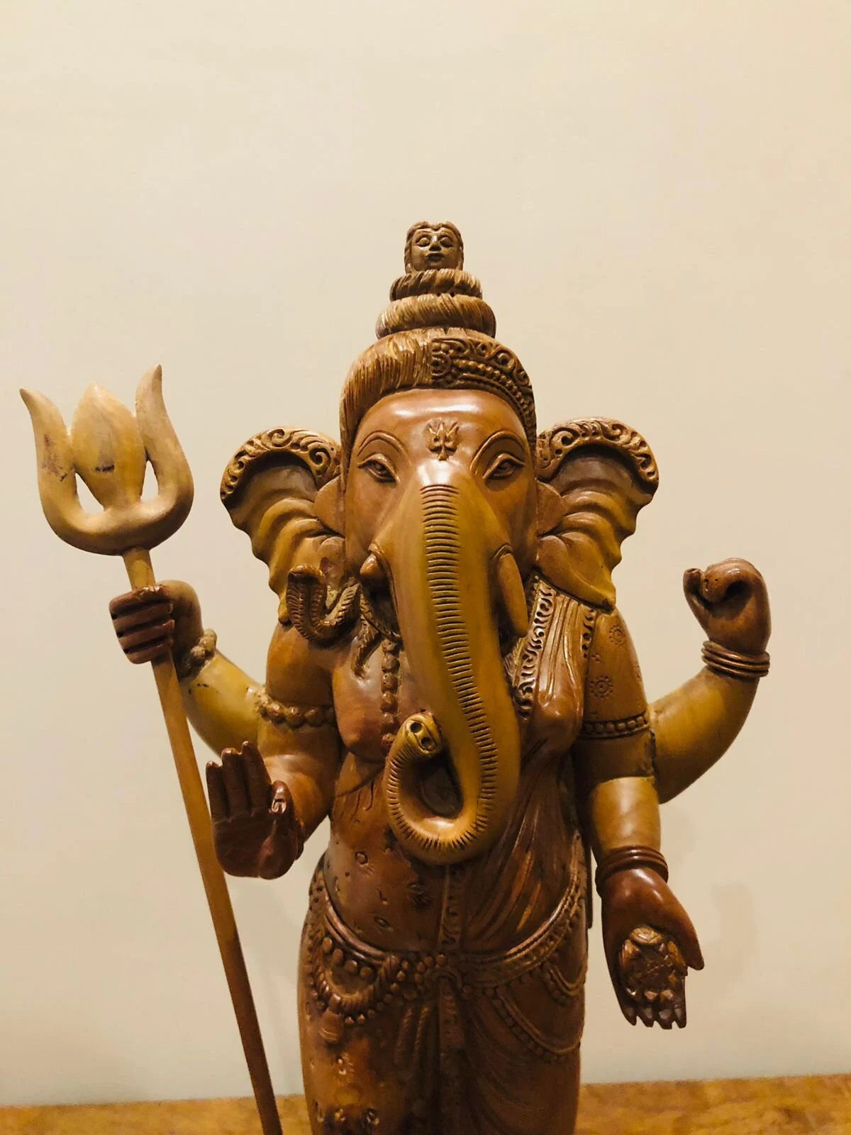Sandalwood Standing Ganesha Indian Style Statue