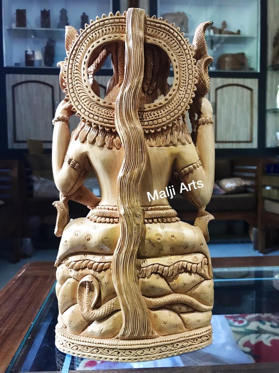 Wooden Shiva Sitting Hand Carved Statue - Arts99 - Online Art Gallery