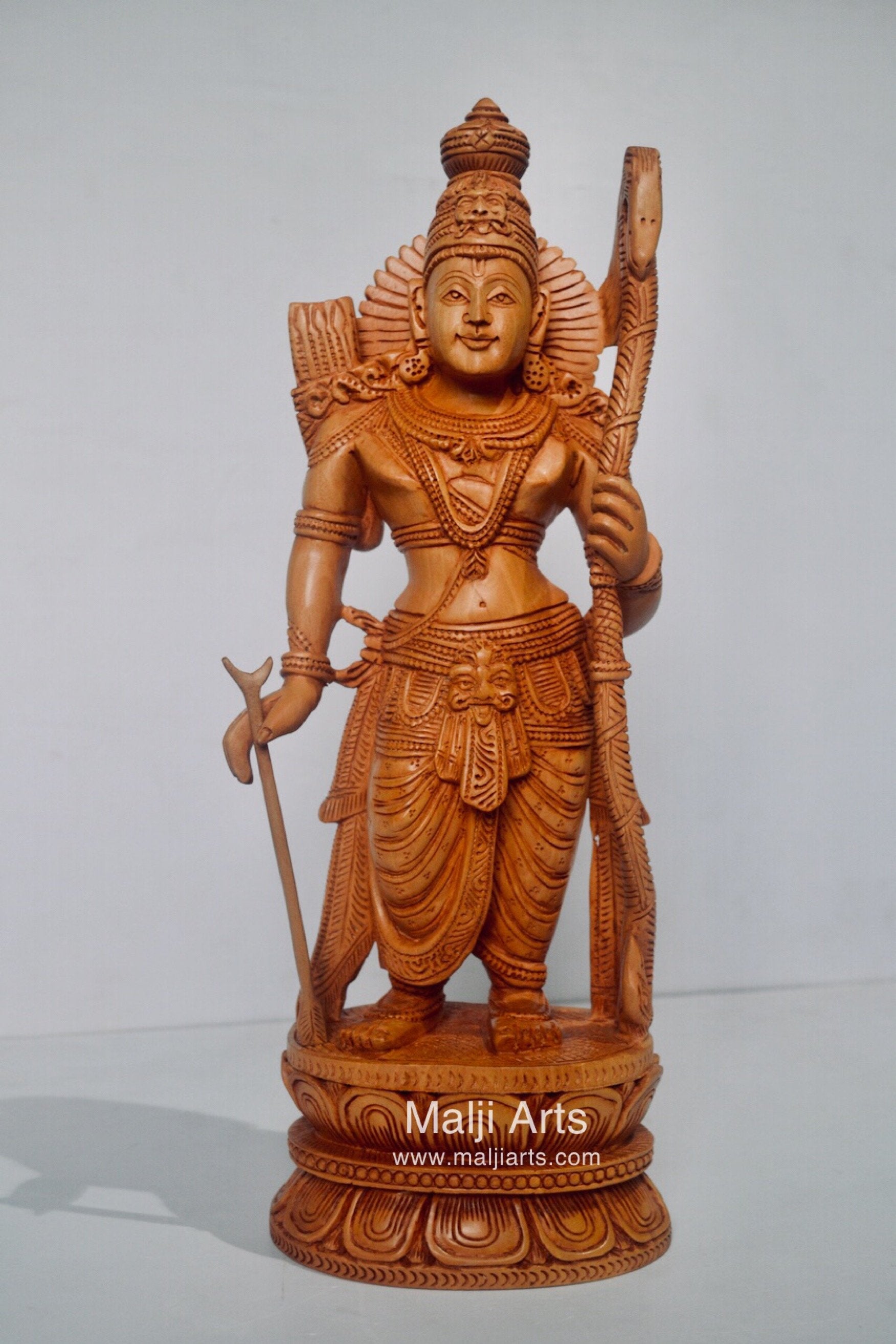 Wooden Lord Shri Rama Statue of Ayodhya Temple fine Carving