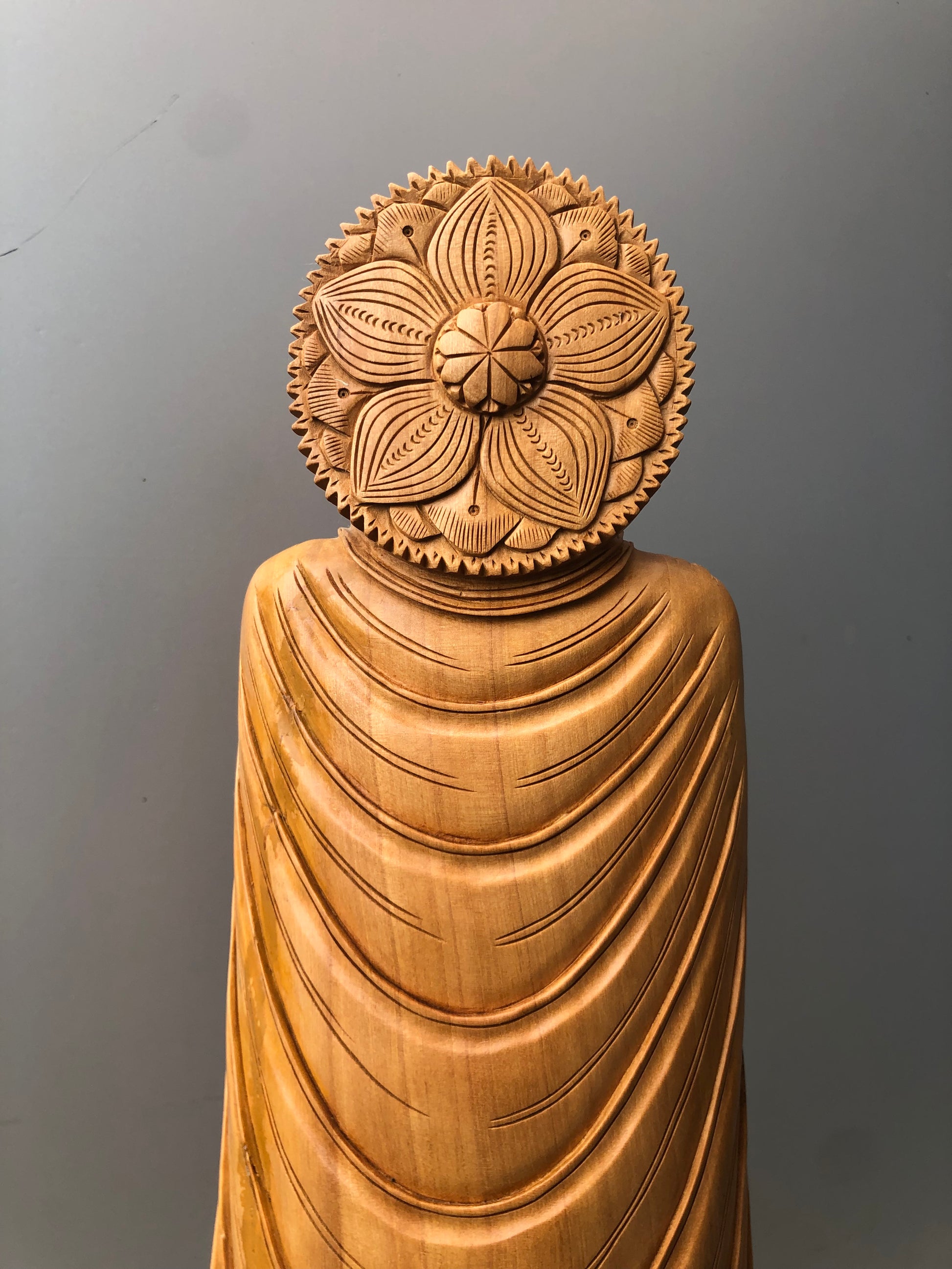 Wooden Standing Buddha Statue Big- 15 inches