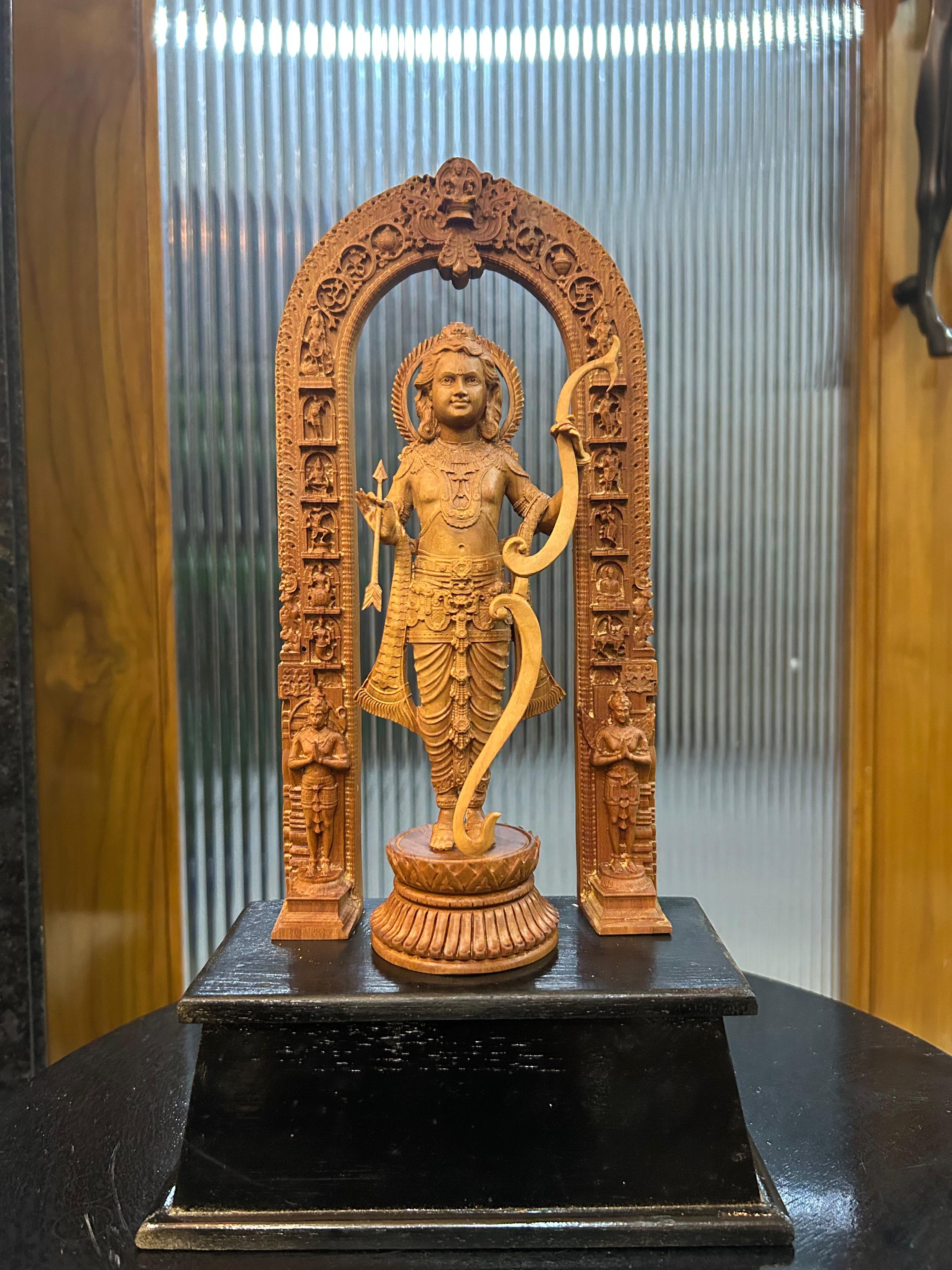Sandalwood Ram Lalla Statue 10" inch