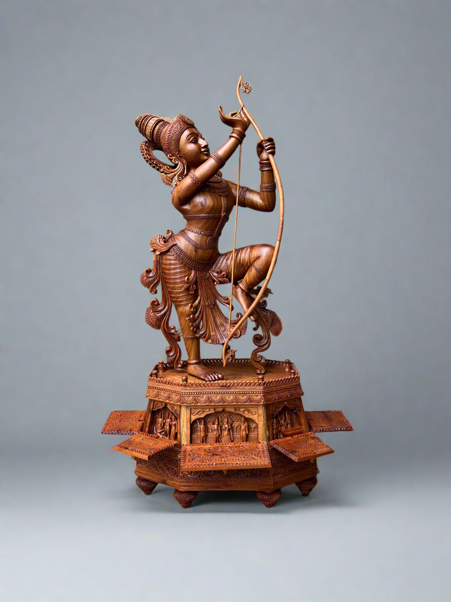 Rare Sandalwood Carving – Lord Rama at Sita Swayamvara