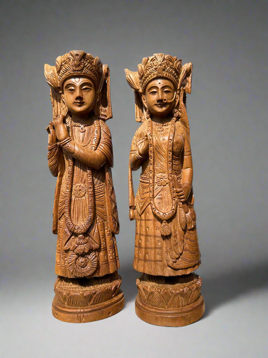 Rare Sandalwood Radha Krishna Pair