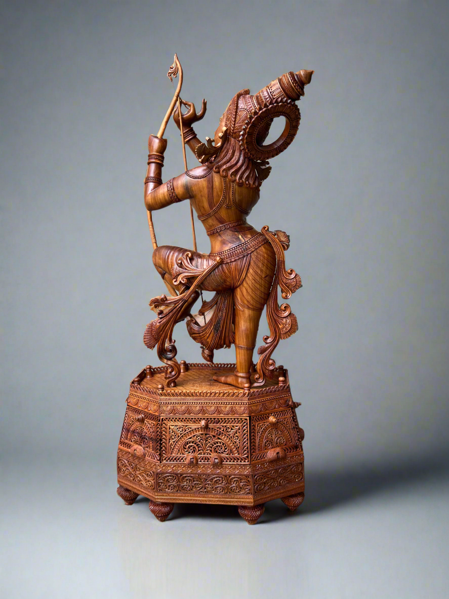 Rare Sandalwood Carving – Lord Rama at Sita Swayamvara