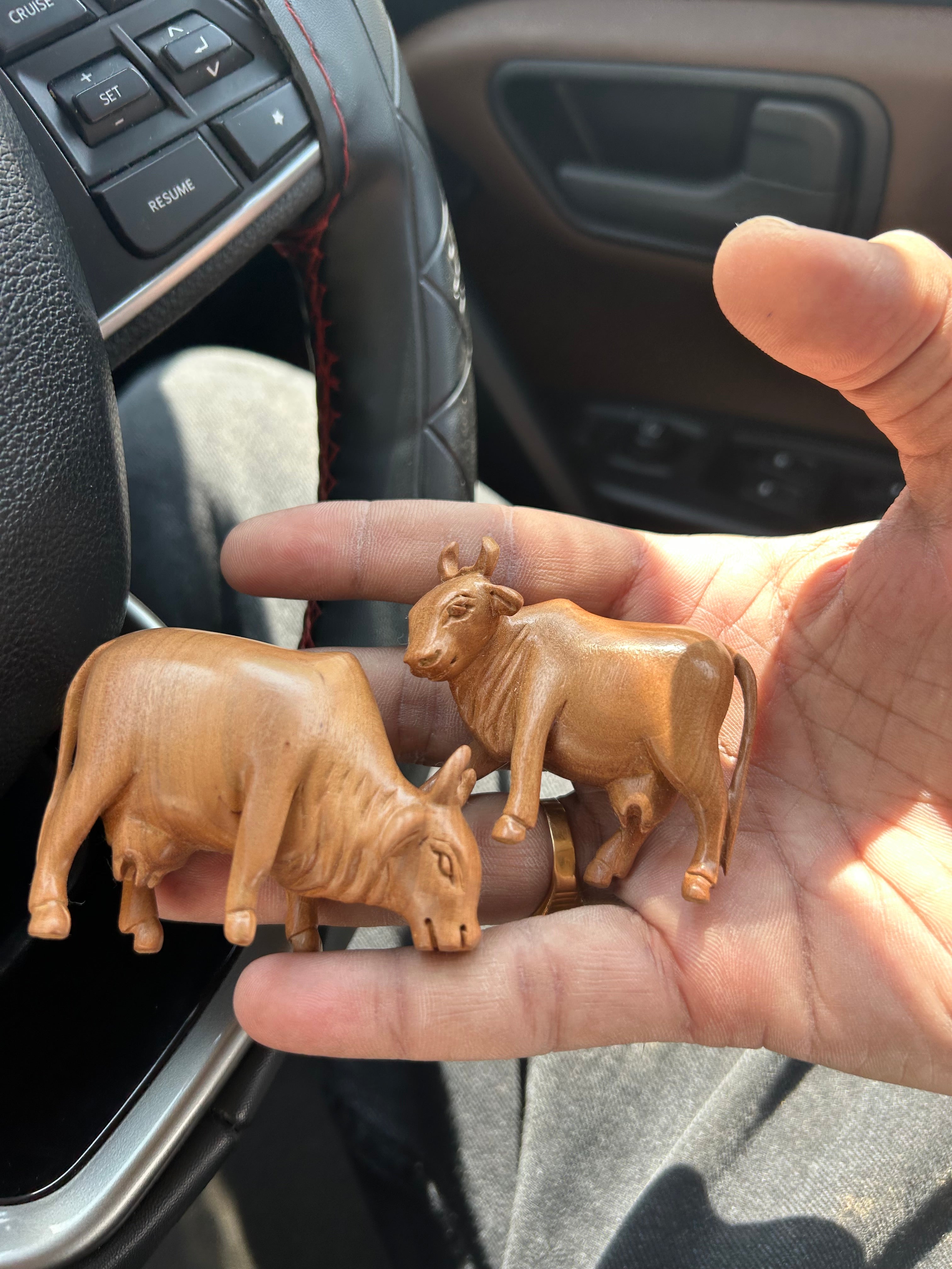 Sandalwood cows 8 statue set