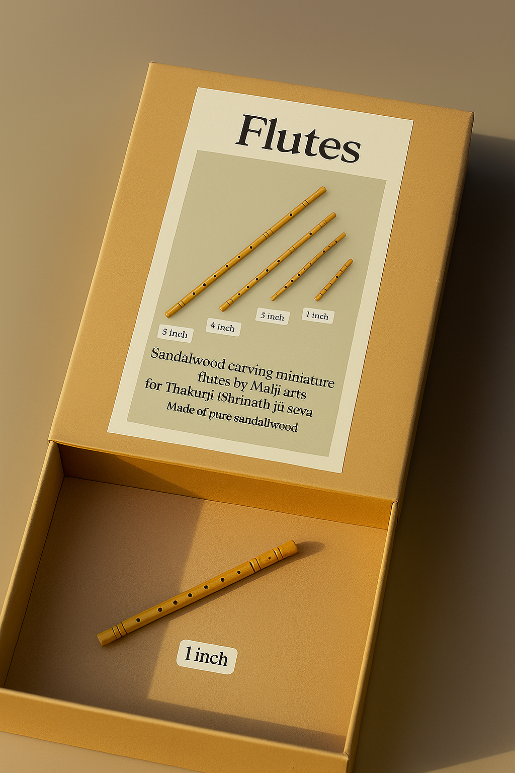Sandalwood Tiny Flute Basuri for Thakurji
