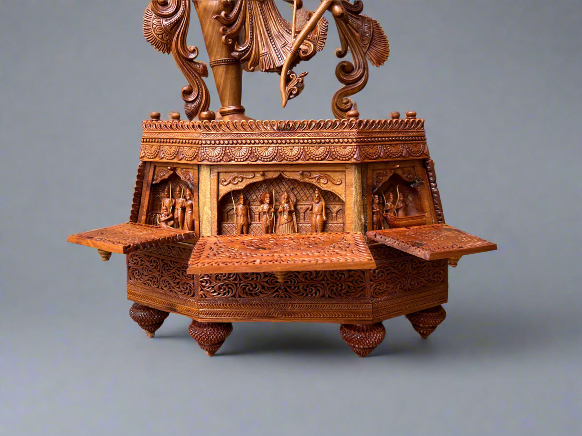 Rare Sandalwood Carving – Lord Rama at Sita Swayamvara