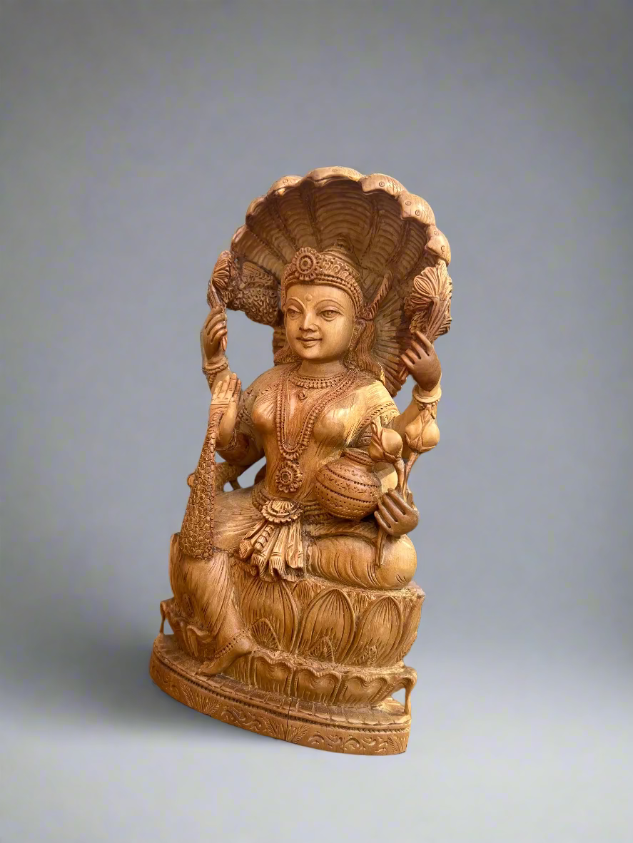 Sandalwood Goddess Laxmi Statue (10 inches)