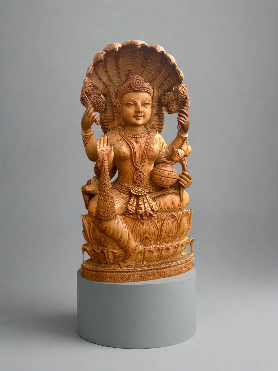 Sandalwood Goddess Laxmi Statue (10 inches)