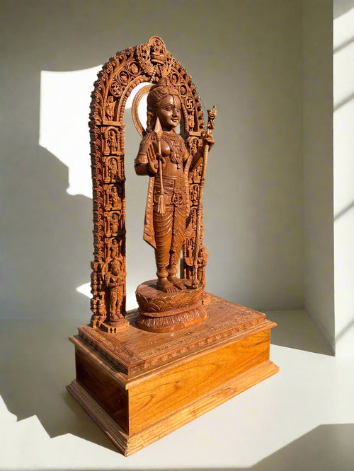 3ft Sandalwood Ram Lalla Statue — Replica of Ayodhya Ram Lalla Idol