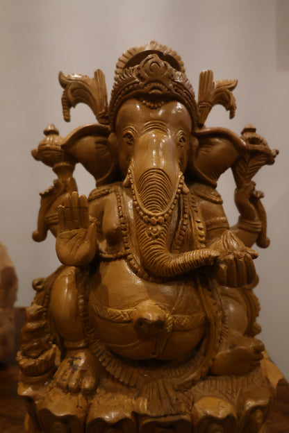 Rare Sandalwood Carved Vintage Ganesha