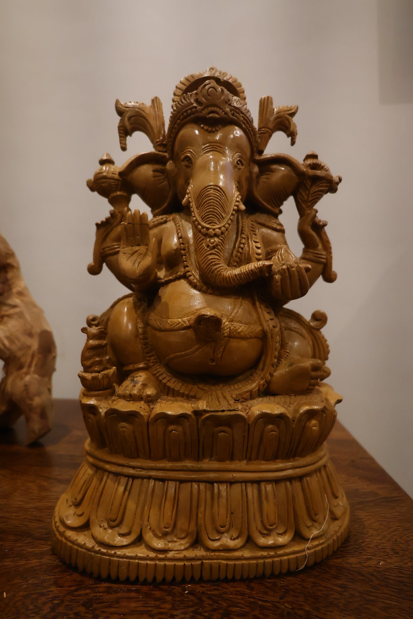 Rare Sandalwood Carved Vintage Ganesha