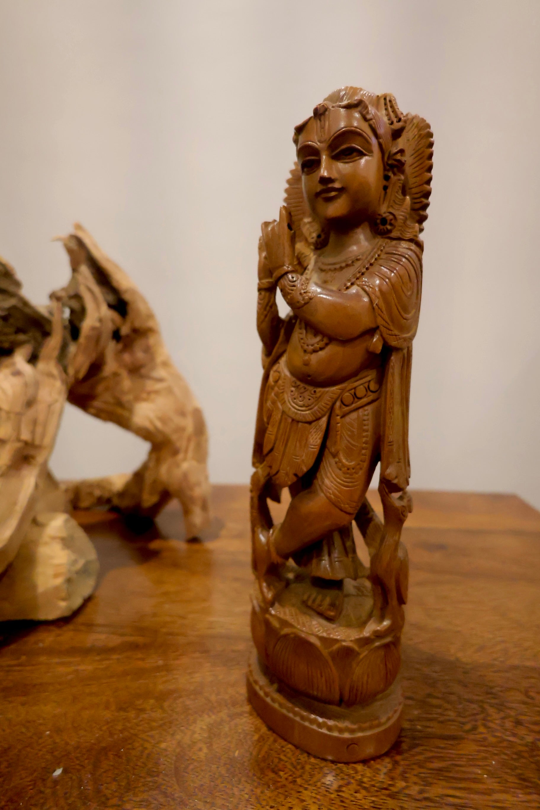 Vintage Sandalwood Baby Krishna