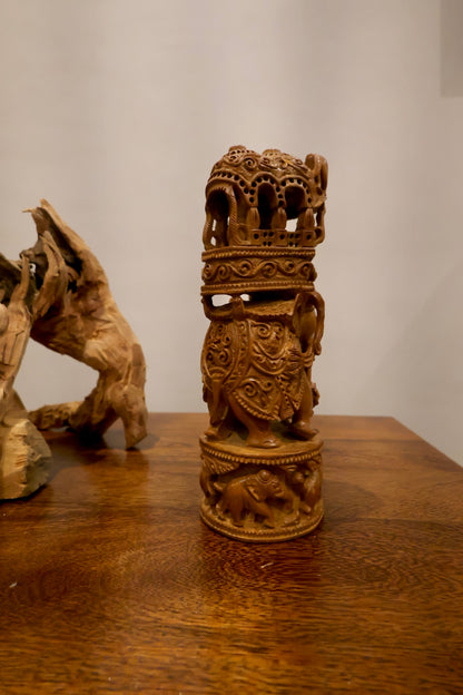 Sandalwood Antique Royal Safari Statue