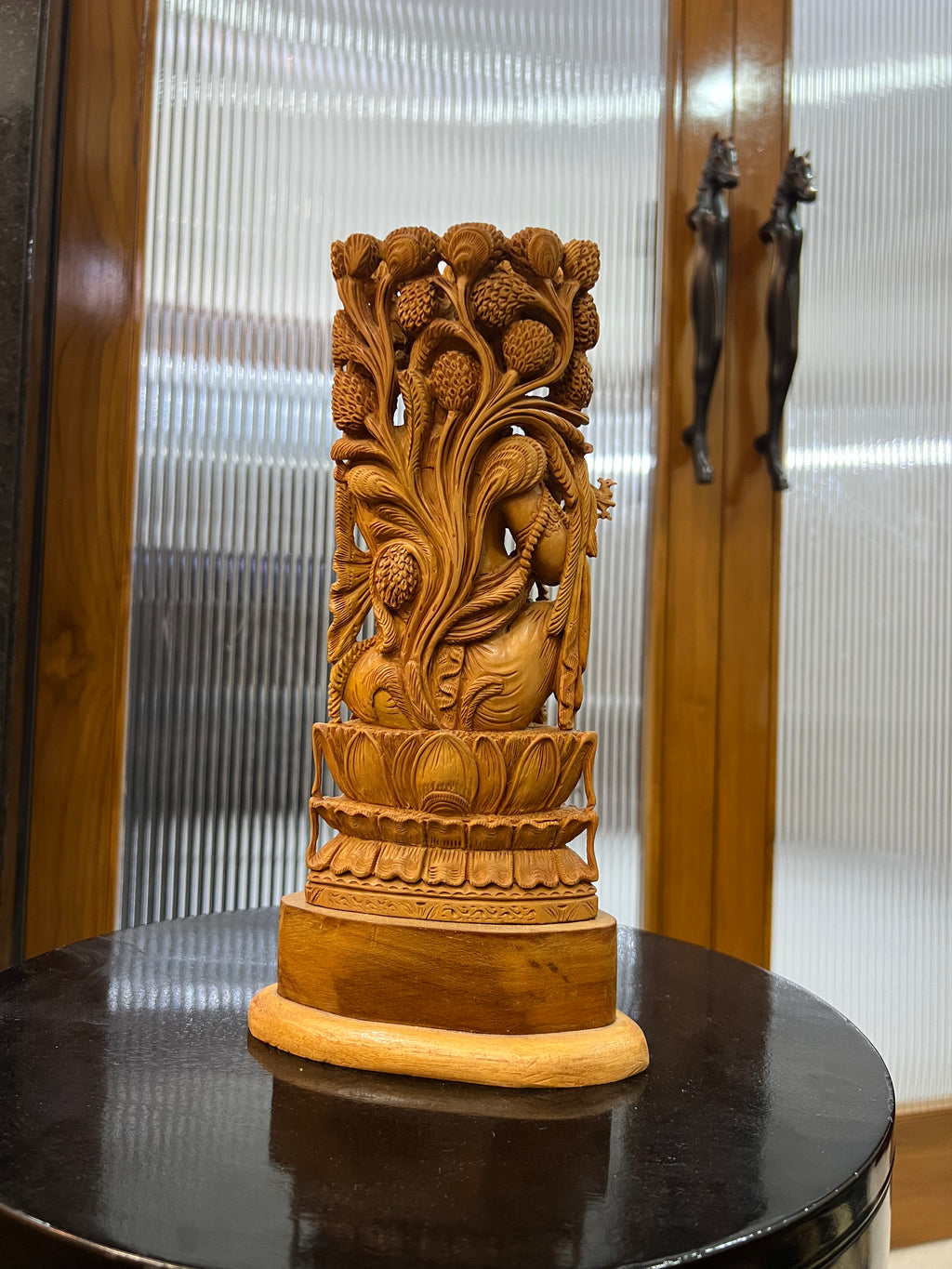 Sandalwood Baal Krishna Playing Flute (8 inches)