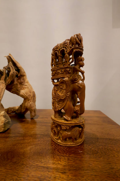 Sandalwood Antique Royal Safari Statue