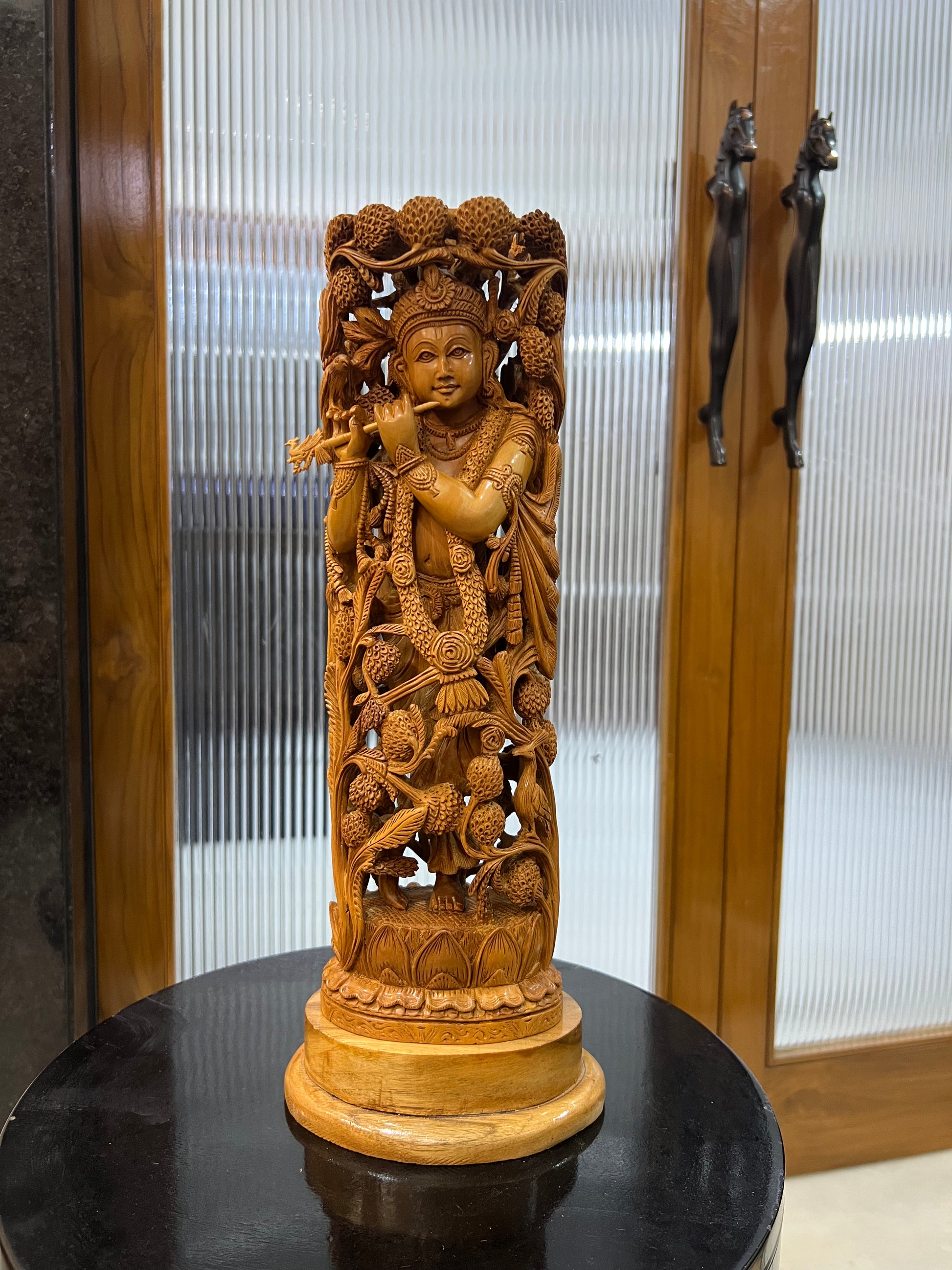 Masterpiece Sandalwood Krishna Statue (14" inches)