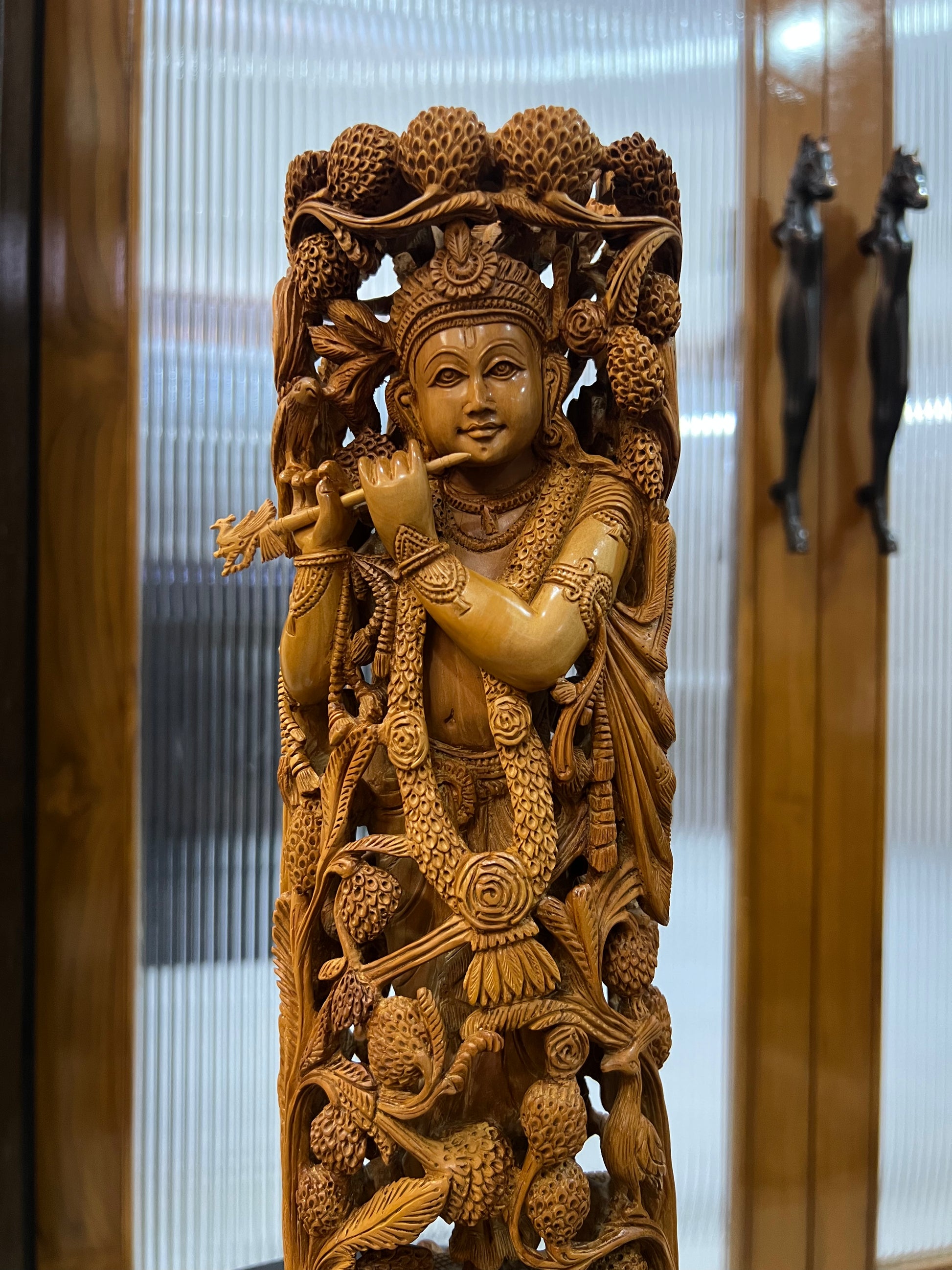Masterpiece Sandalwood Krishna Statue (14" inches)