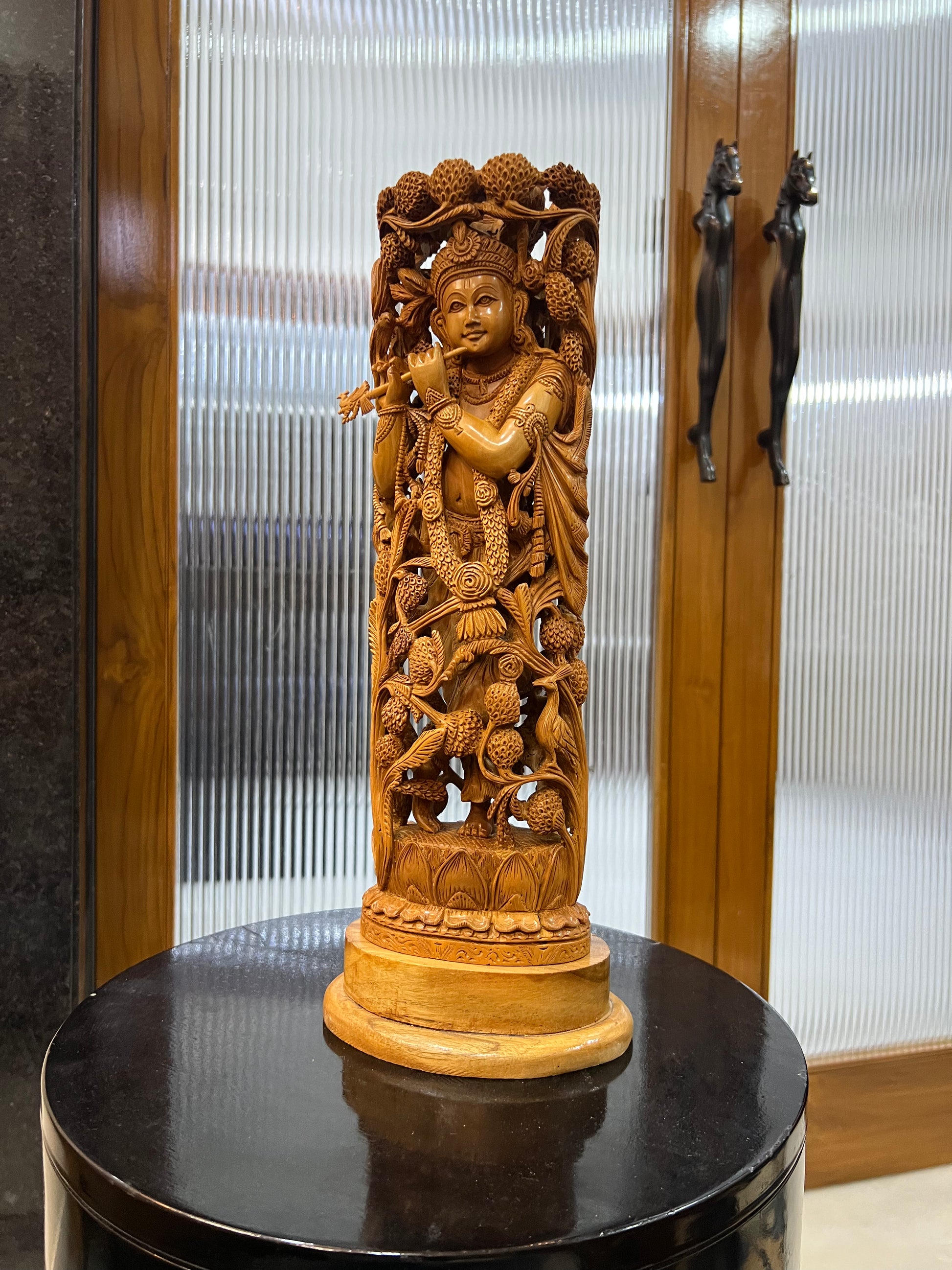 Masterpiece Sandalwood Krishna Statue (14" inches)