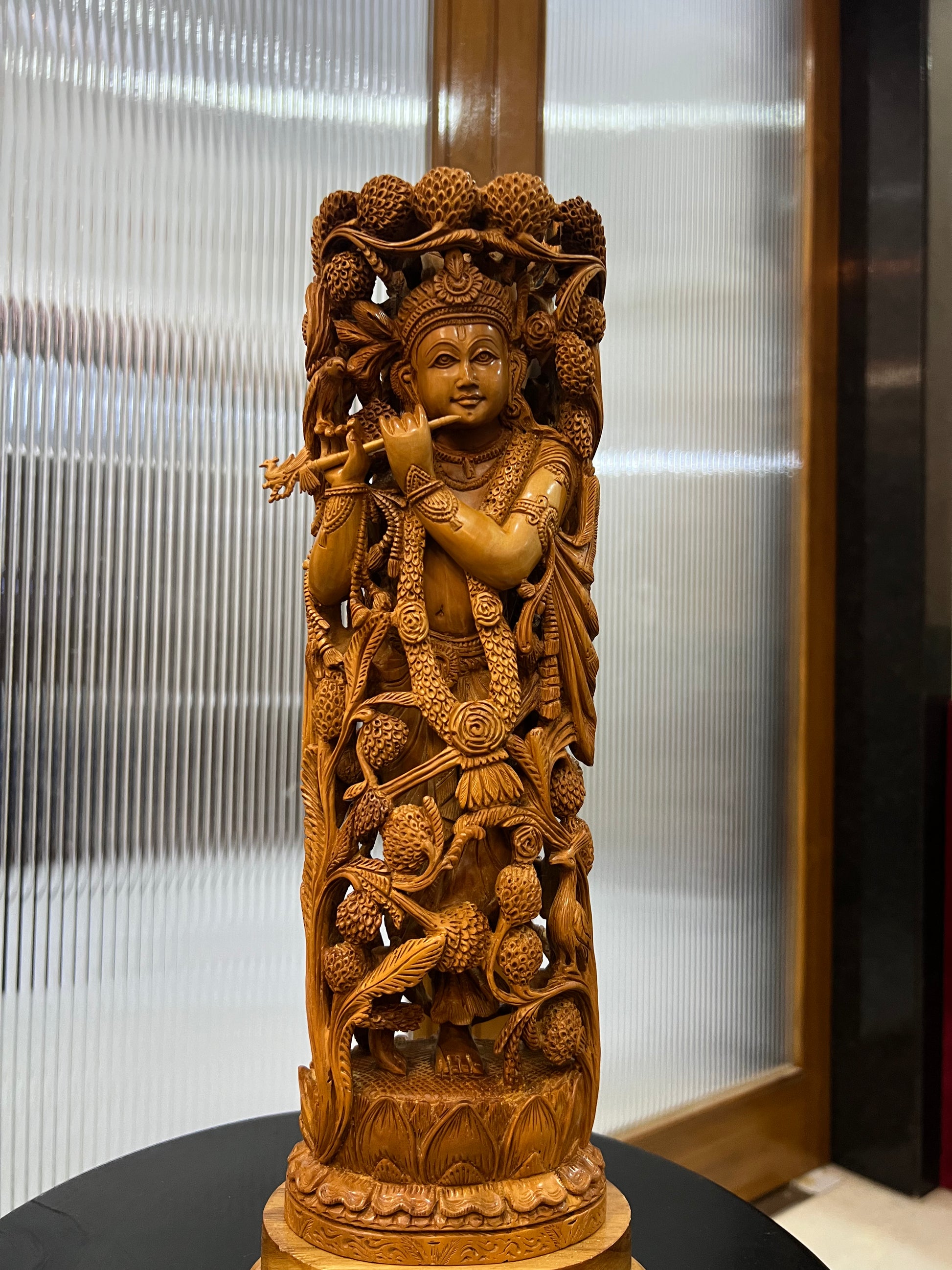 Masterpiece Sandalwood Krishna Statue (14" inches)