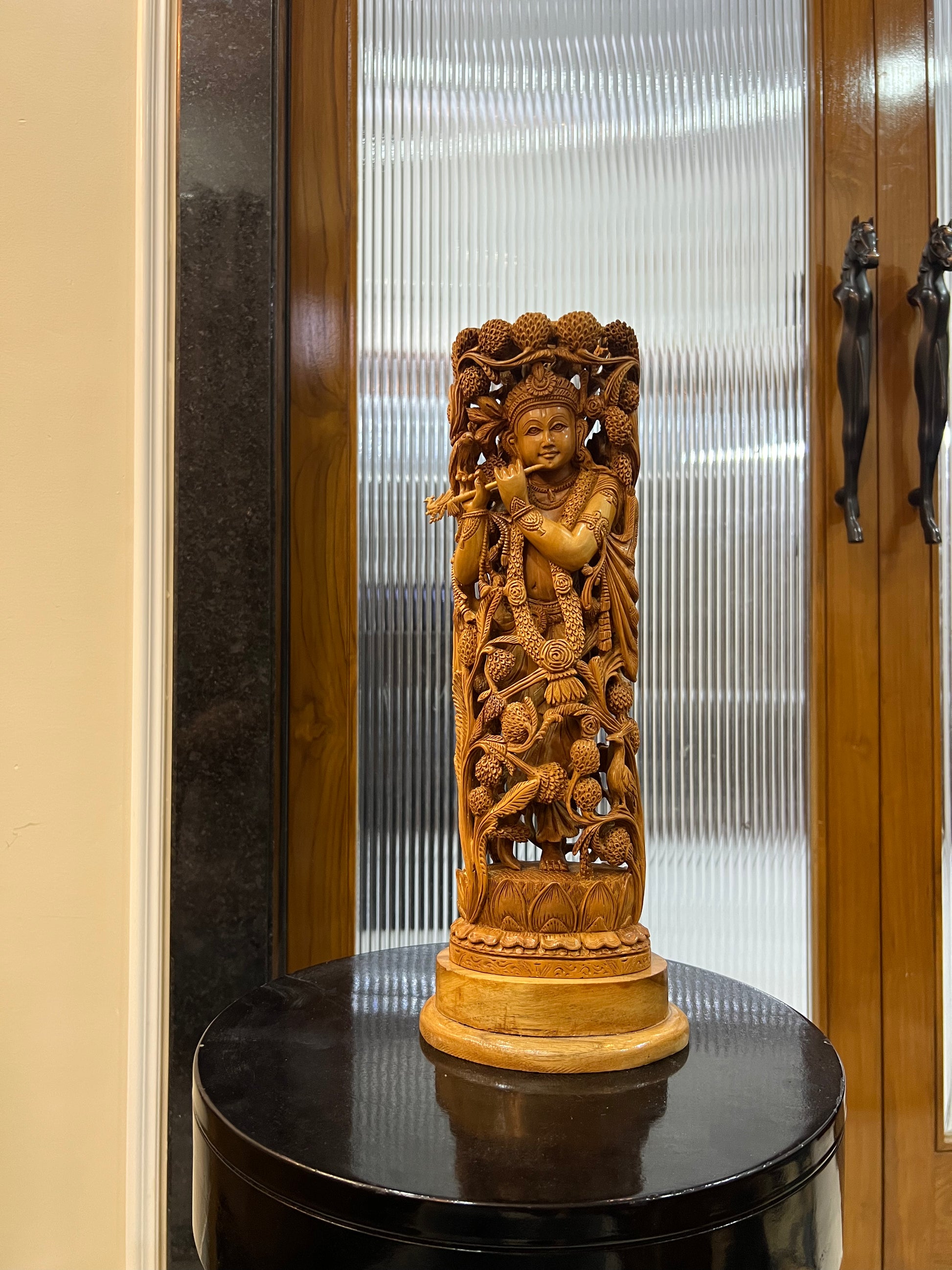 Masterpiece Sandalwood Krishna Statue (14" inches)