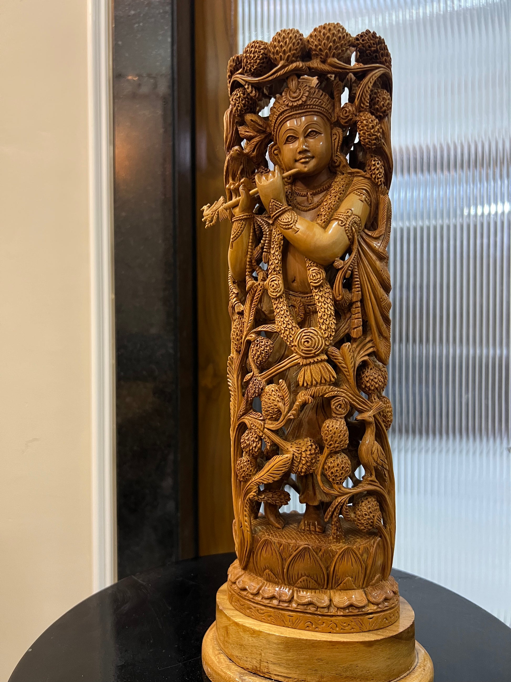 Masterpiece Sandalwood Krishna Statue (14" inches)