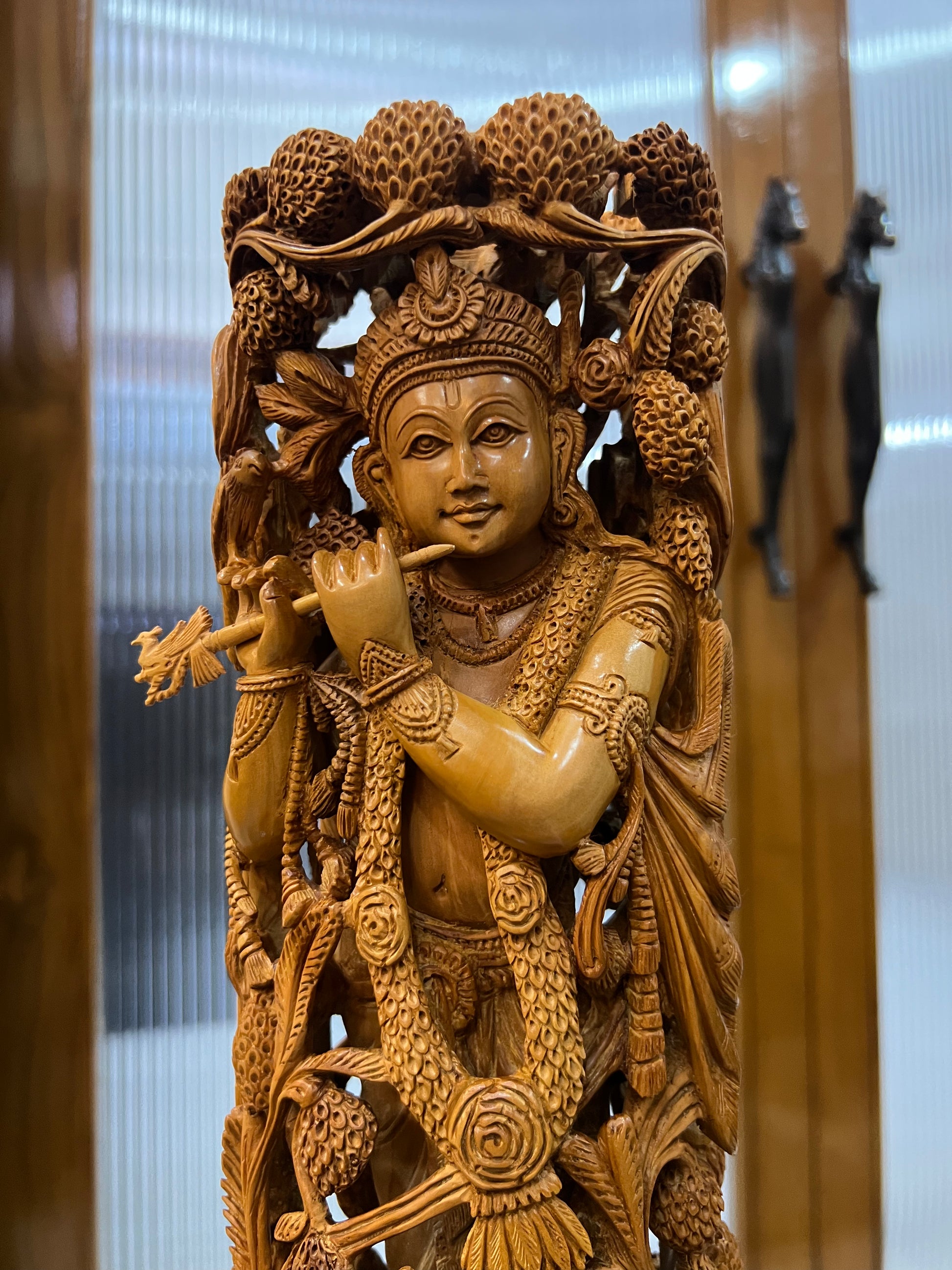 Masterpiece Sandalwood Krishna Statue (14" inches)