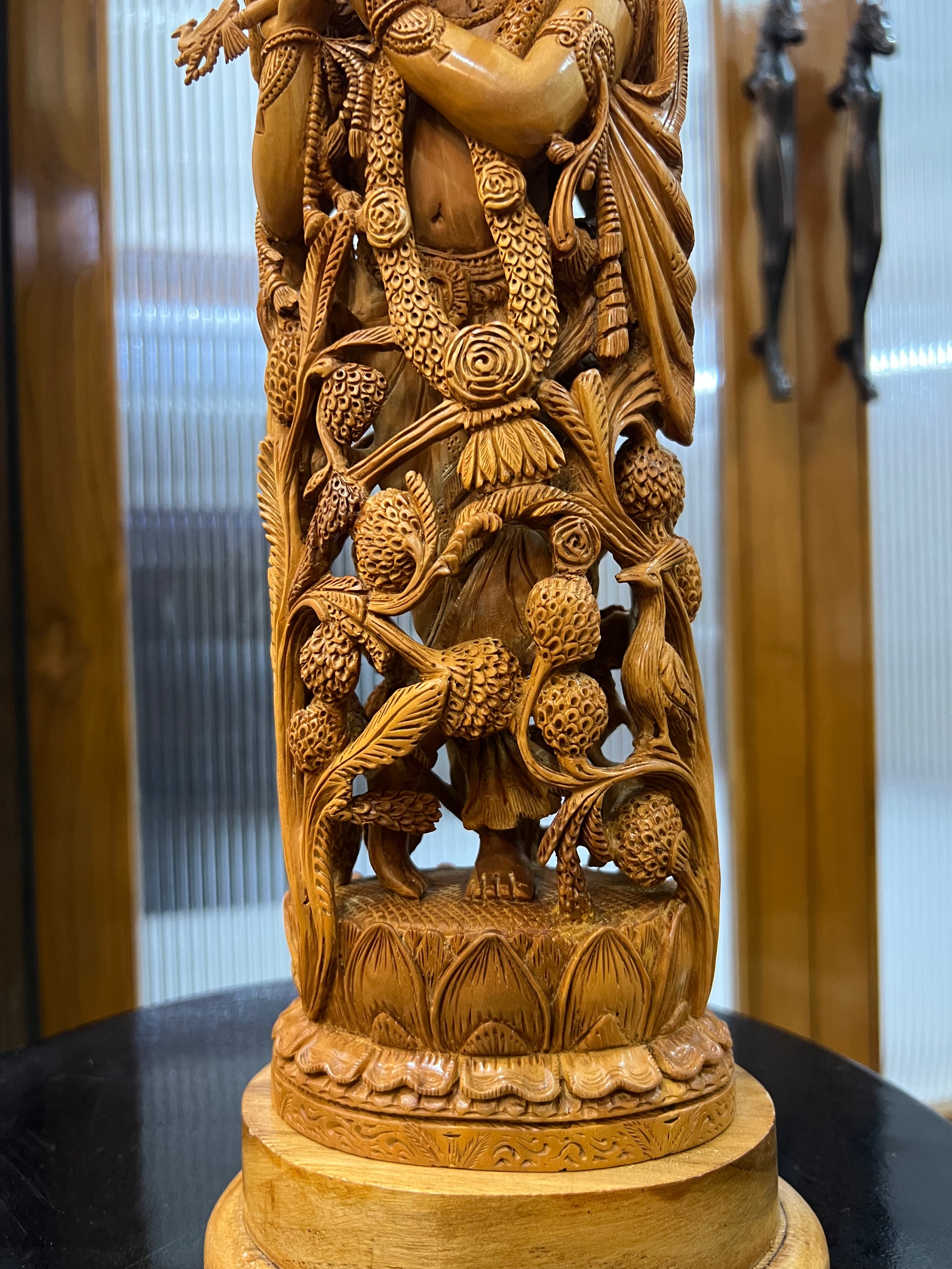 Masterpiece Sandalwood Krishna Statue (14" inches)
