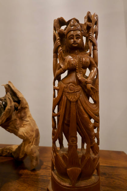 Vintage Sandalwood Laxmi Statue