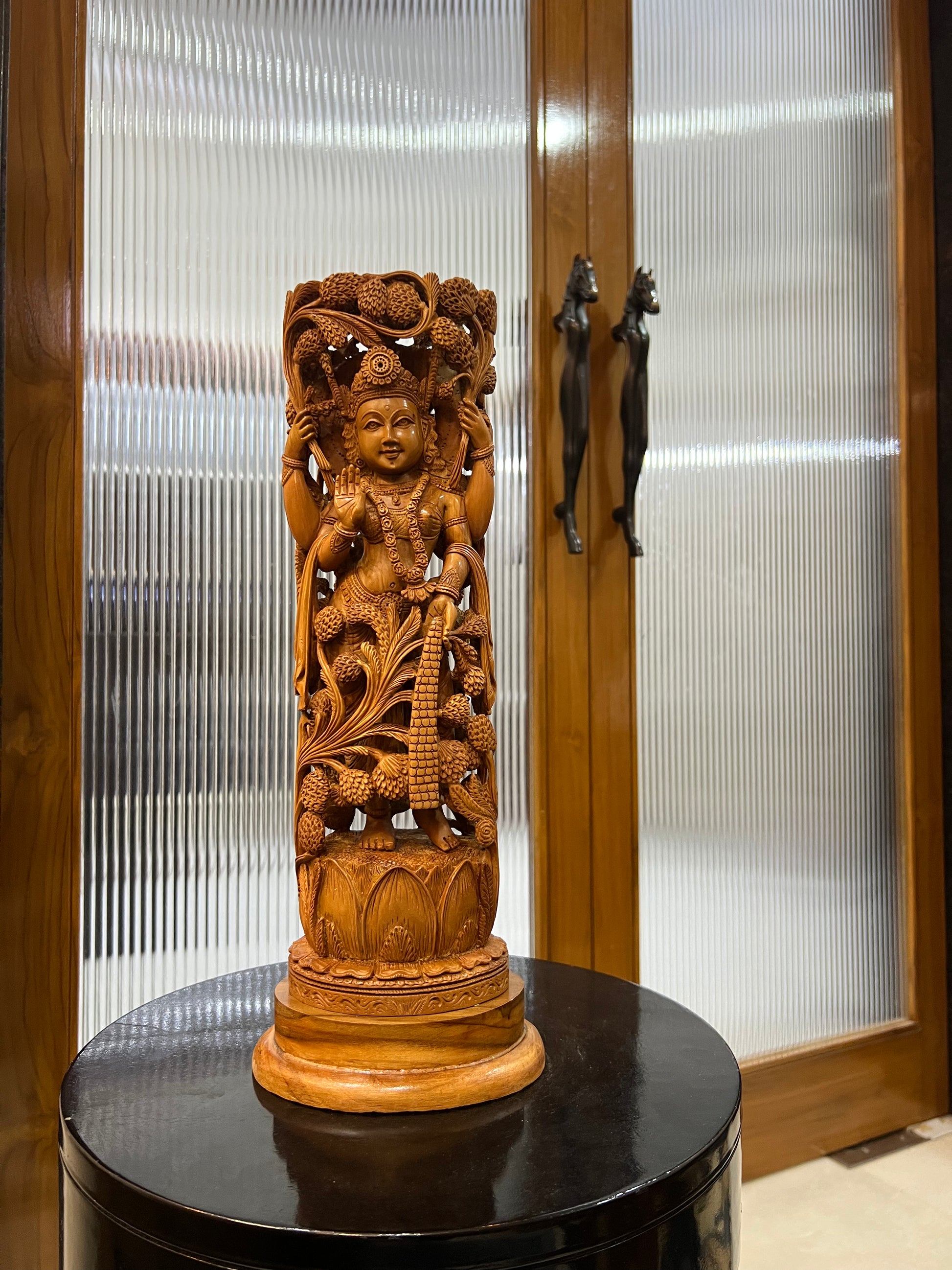 Sandalwood Standing Lakshmi Statue (15" inches)