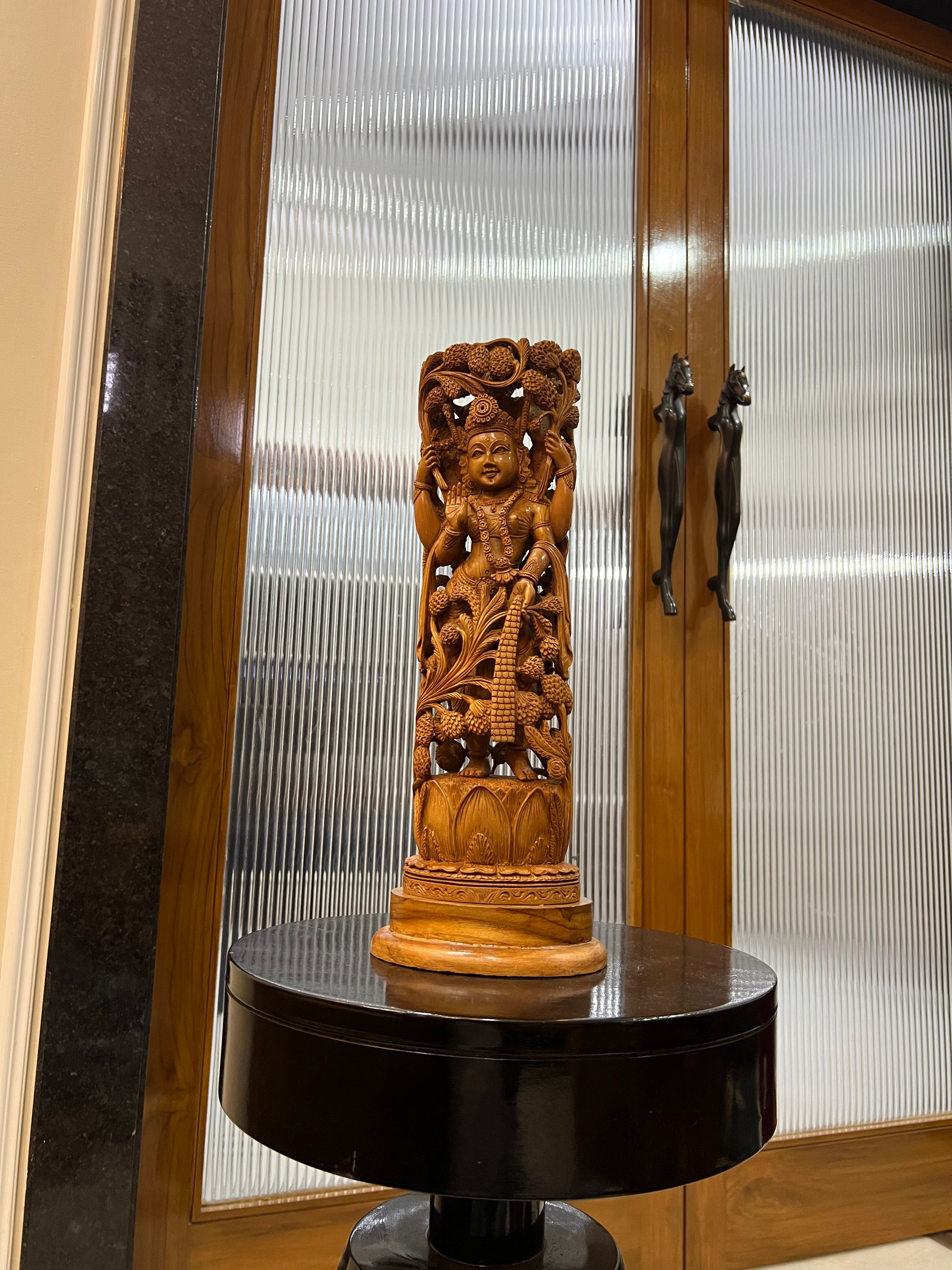 Sandalwood Standing Lakshmi Statue (15" inches)