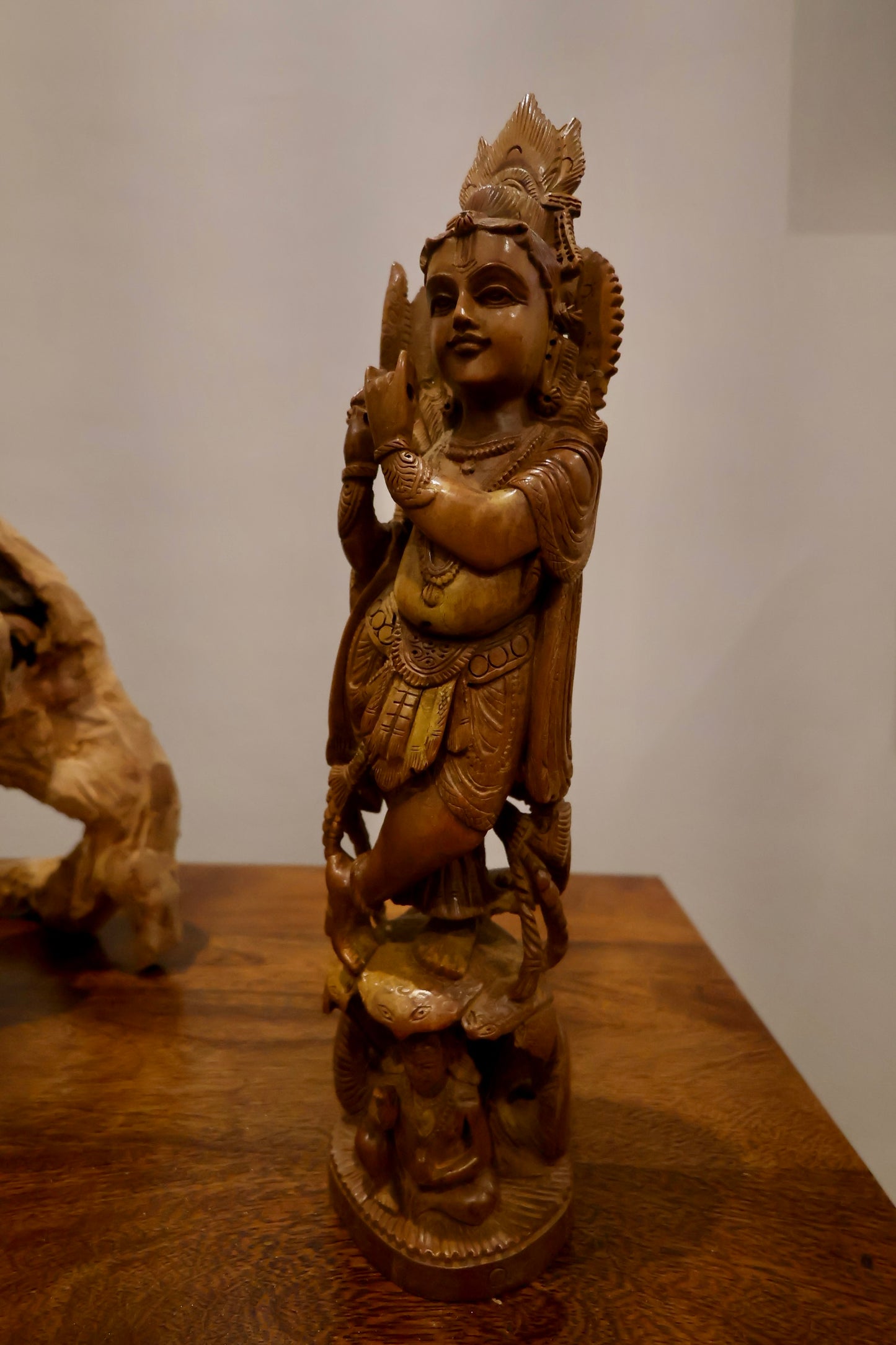 Vintage Sandalwood Dancing Baby Krishna