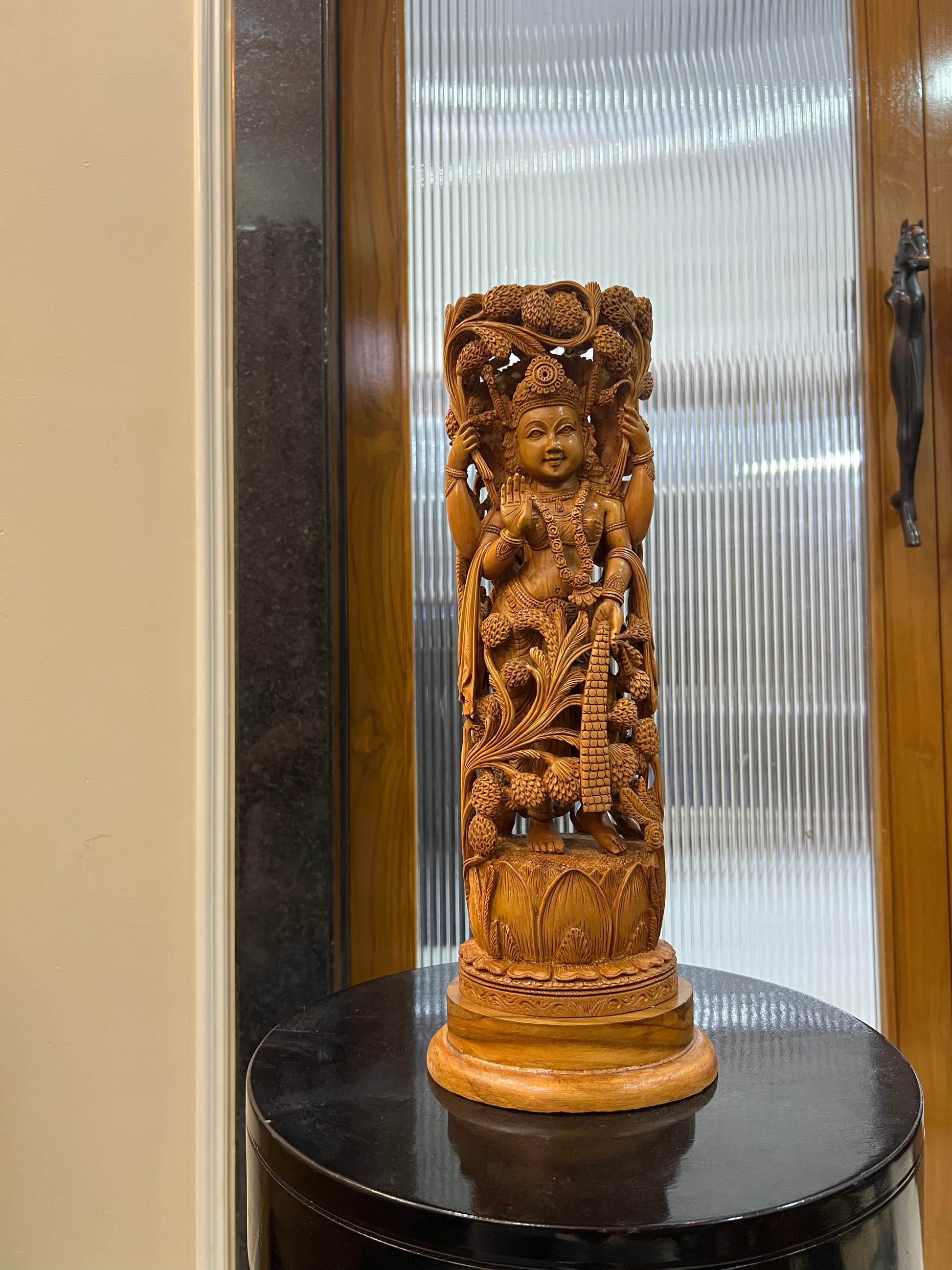 Sandalwood Standing Lakshmi Statue (15" inches)