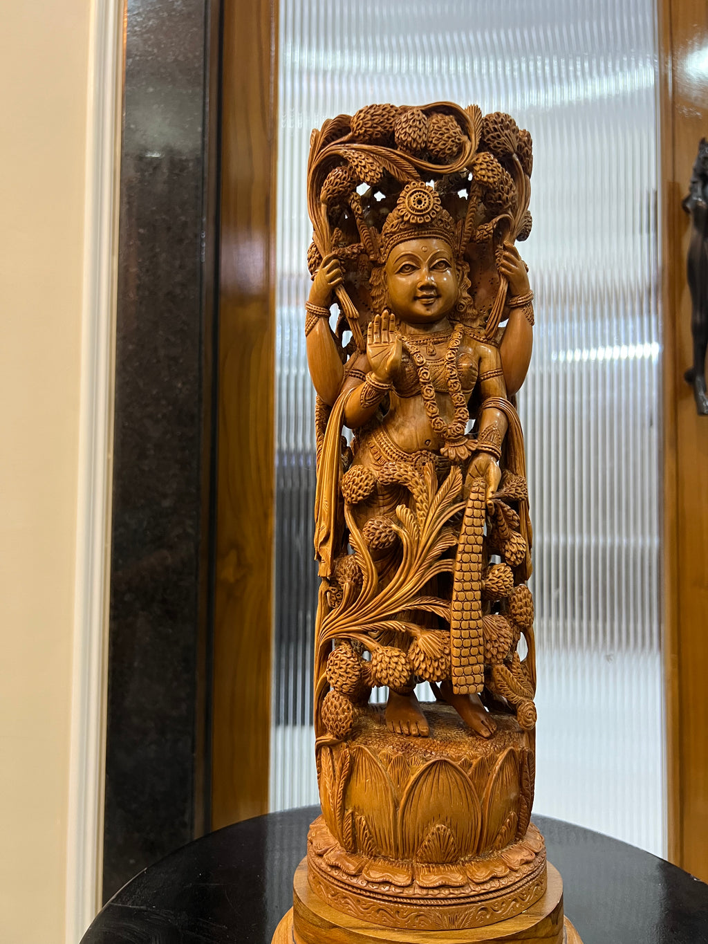 Sandalwood Standing Lakshmi Statue (15" inches)