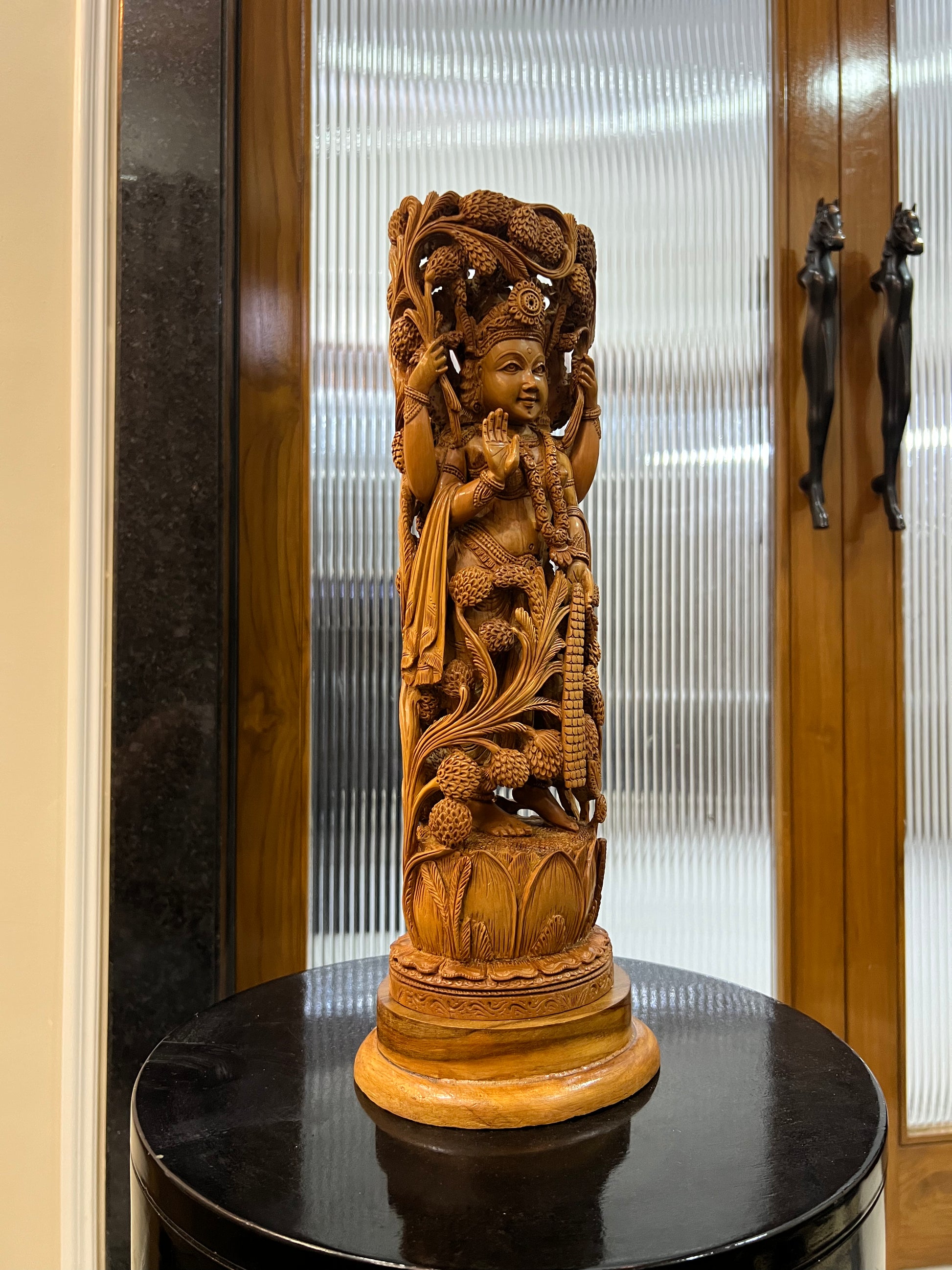 Sandalwood Standing Lakshmi Statue (15" inches)