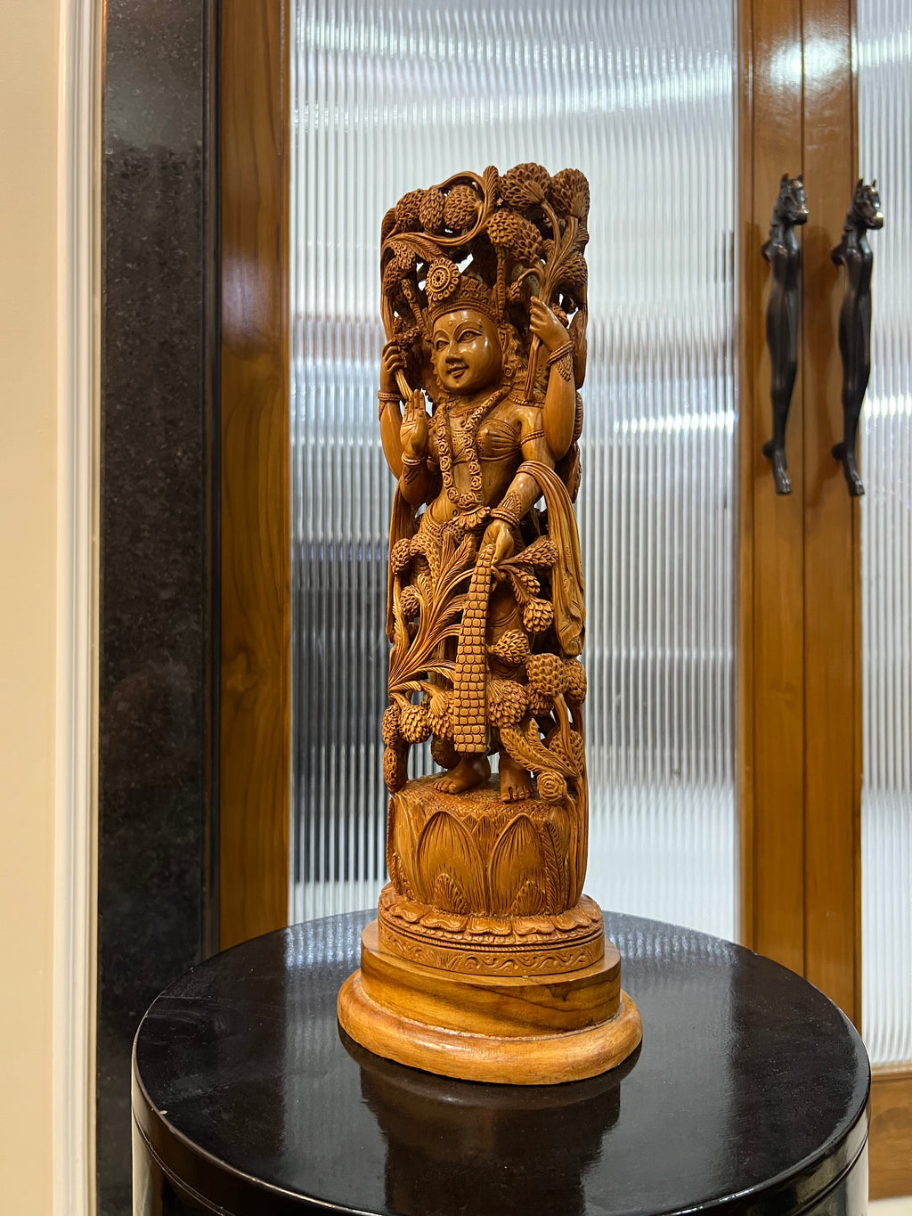Sandalwood Standing Lakshmi Statue (15" inches)