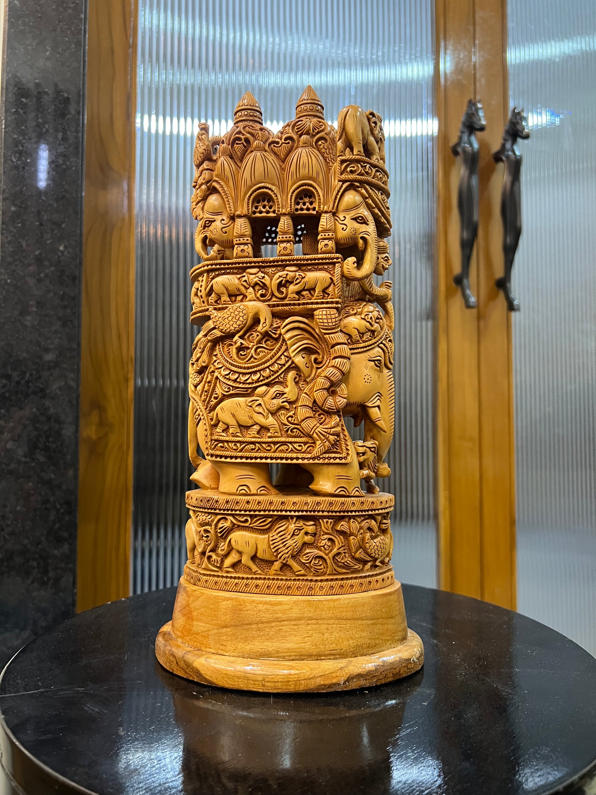 Sandalwood Royal Ambabari Carving ( 13" inches)
