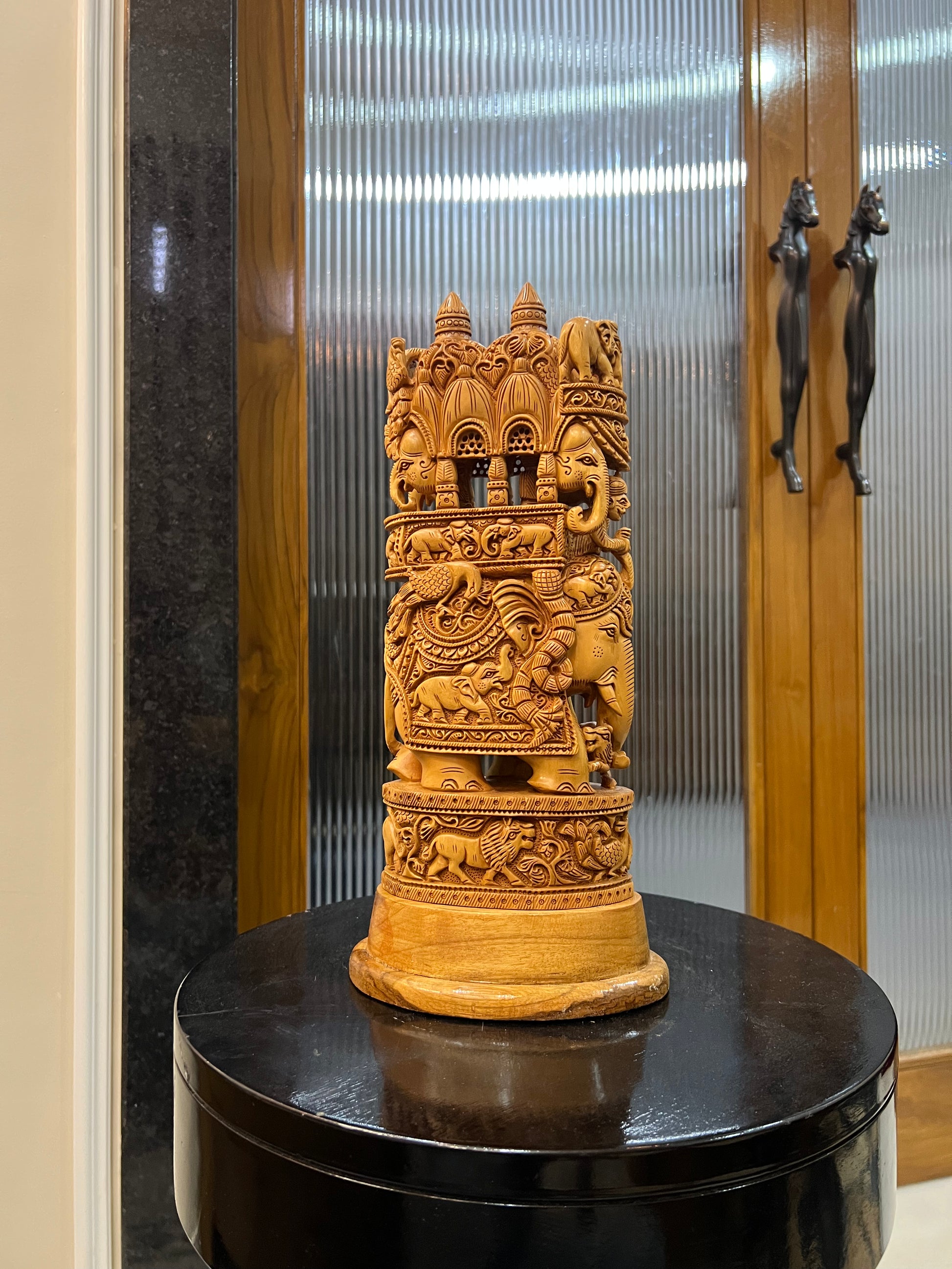 Sandalwood Royal Ambabari Carving ( 13" inches)